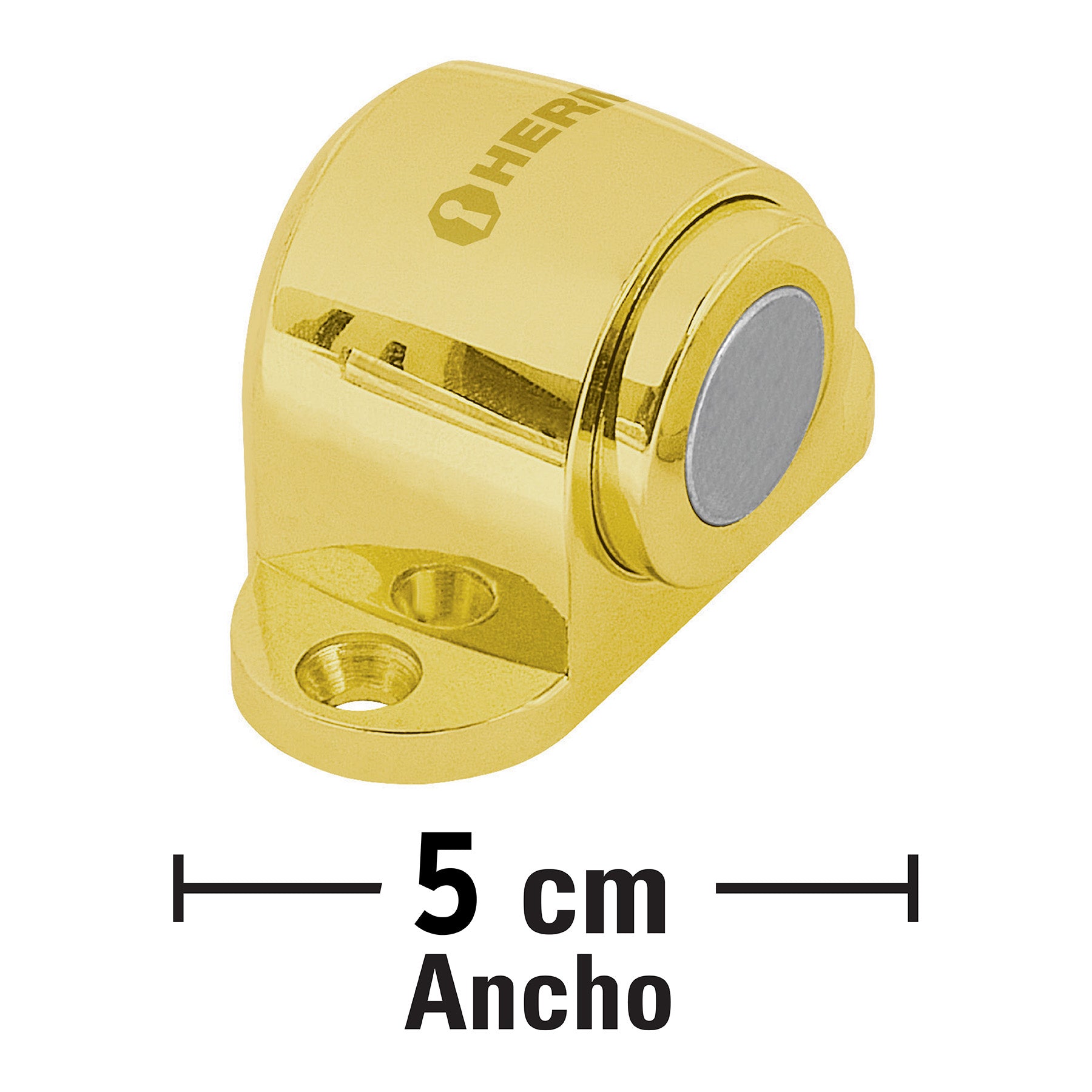 Tope para puerta magnético, acabado latón, Hermex