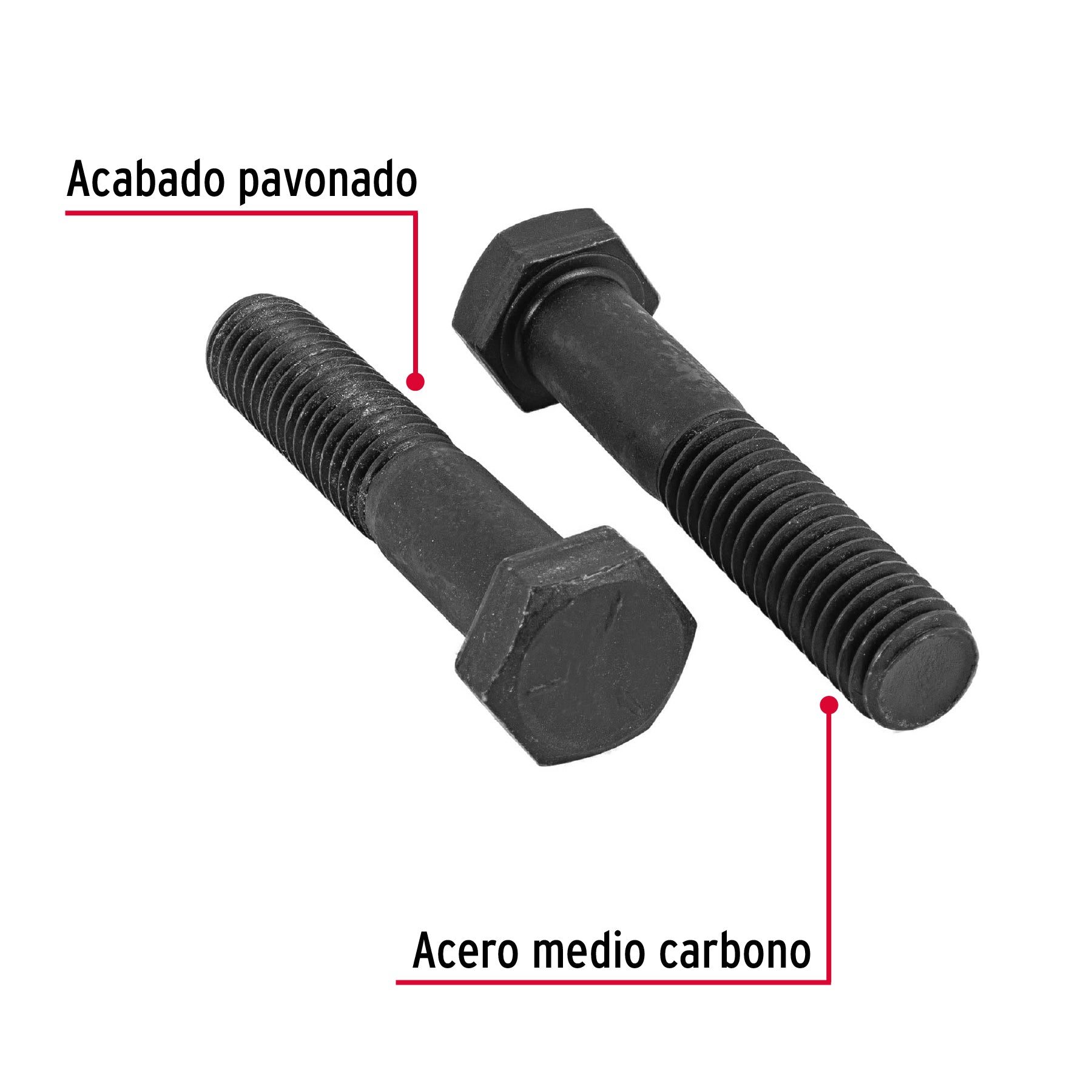 Bolsa con 20 tornillos 1/2' x 2-1/2' acero grado 5, FIERO