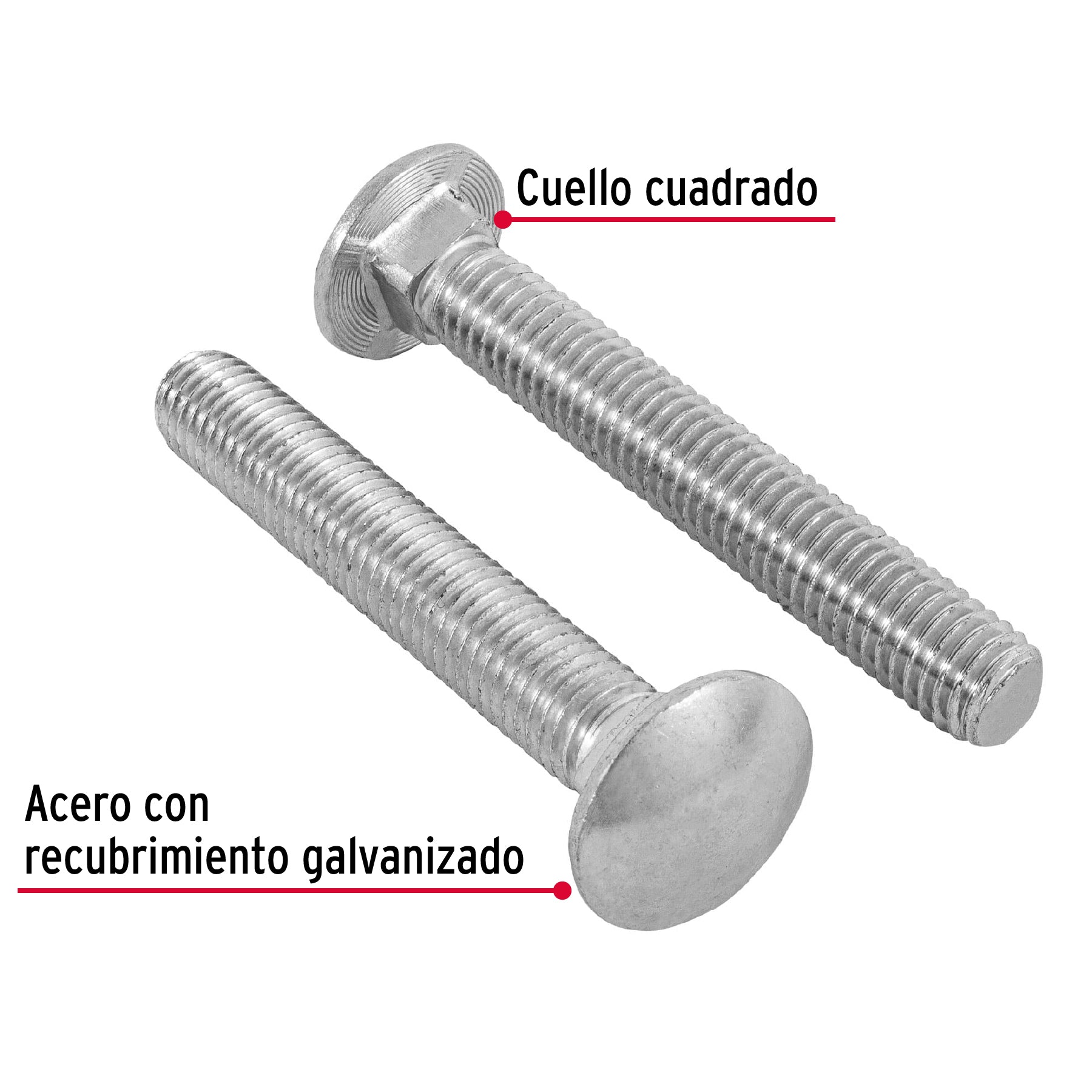 Bolsa con 20 tornillos 1/2" x 3-1/2" tipo coche, Fiero