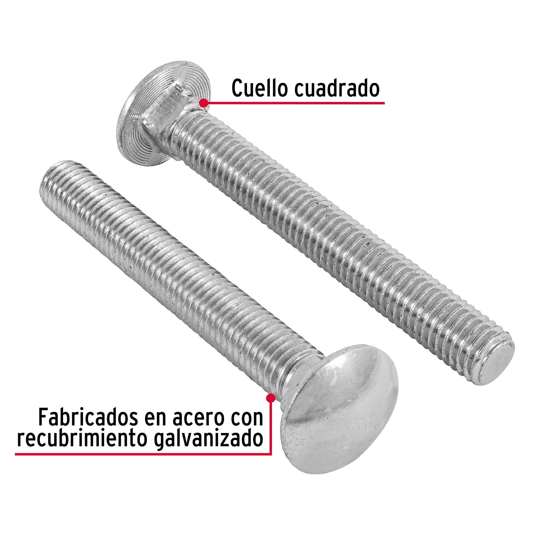 Bolsa con 15 tornillos 1/2" x 4" tipo coche, Fiero