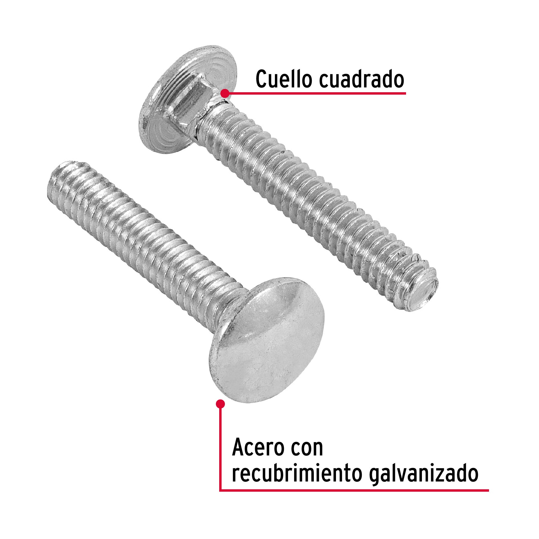 Bolsa con 80 tornillos 1/4" x 1-1/2" tipo coche, Fiero
