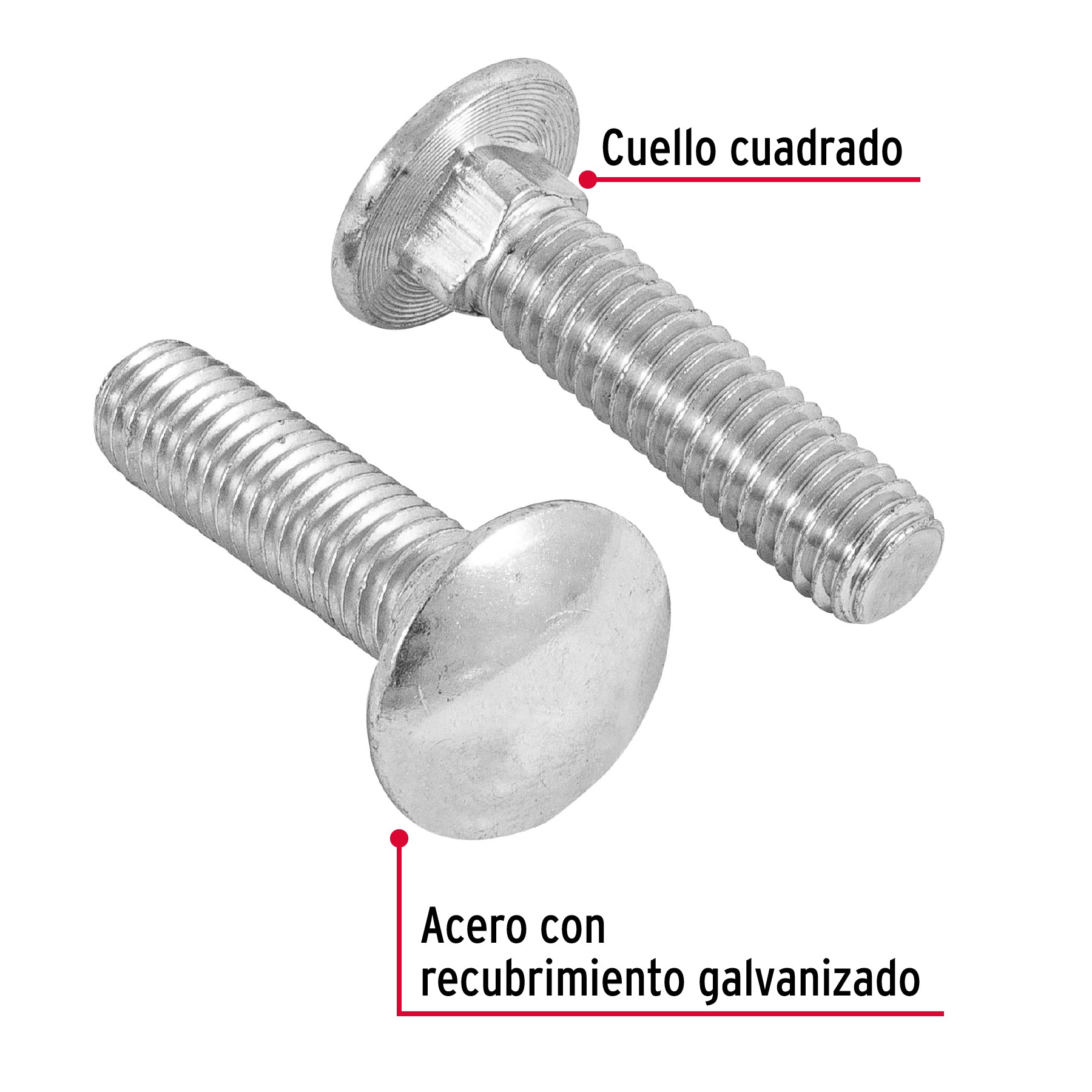 Bolsa con 70 tornillos 3/8" x 1-1/2" tipo coche, Fiero