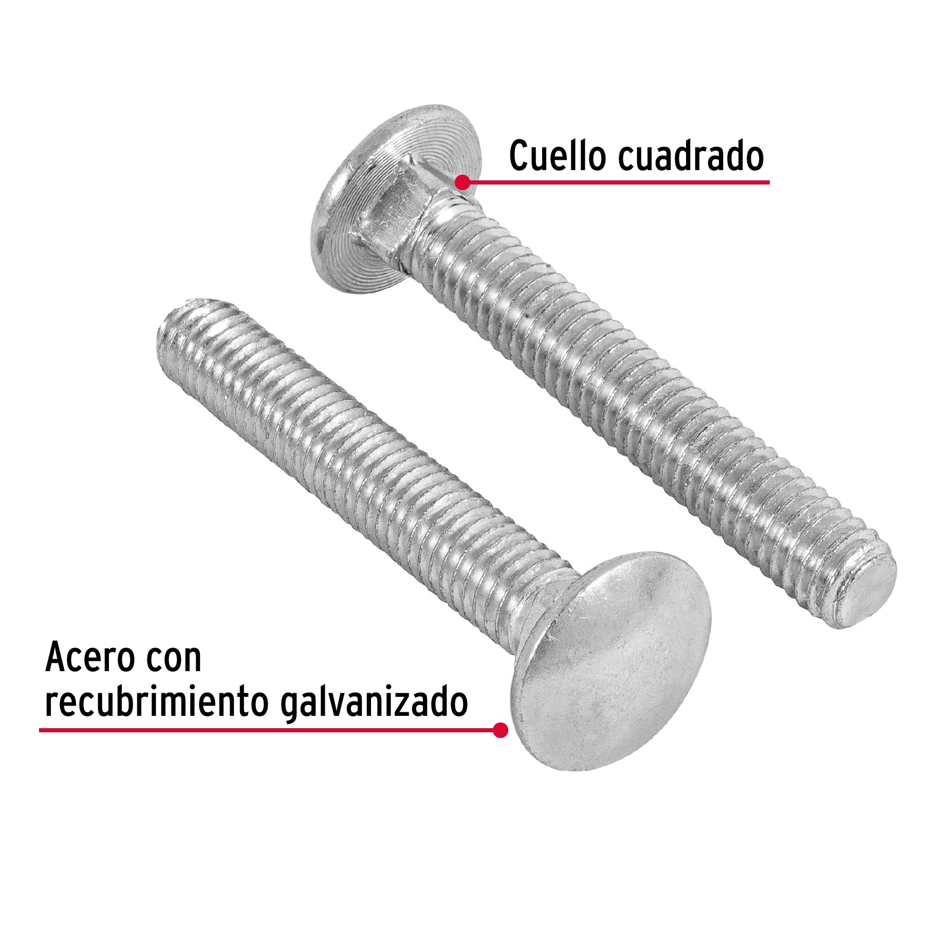 Bolsa con 50 tornillos 3/8" x 2-1/2" tipo coche, Fiero