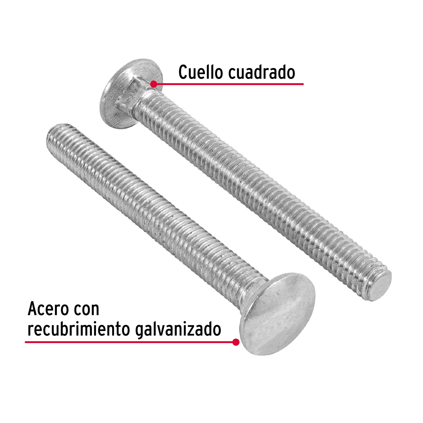 Bolsa con 30 tornillos 3/8" x 3-1/2" tipo coche, Fiero