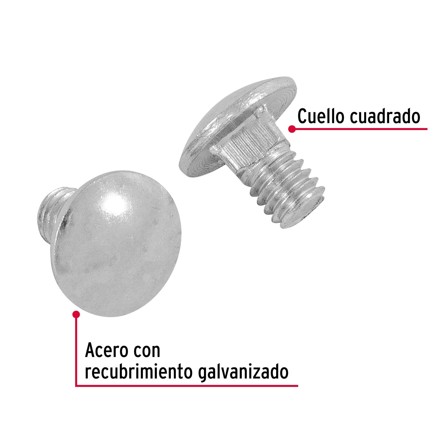 Bolsa con 100 tornillos 5/16" x 1/2" tipo coche, Fiero