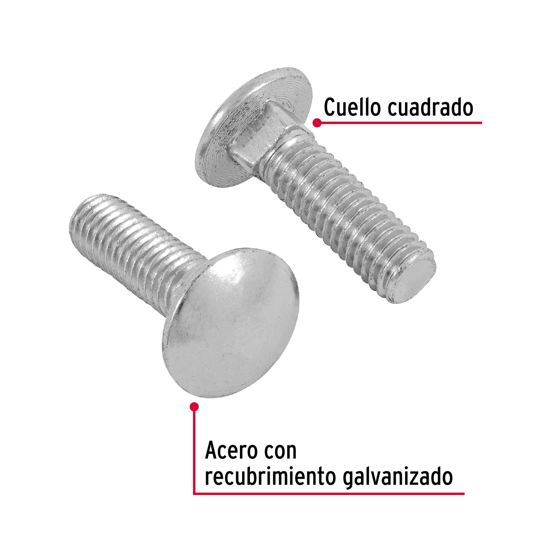 Bolsa con 50 tornillos 7/16" x 1-1/2" tipo coche, Fiero