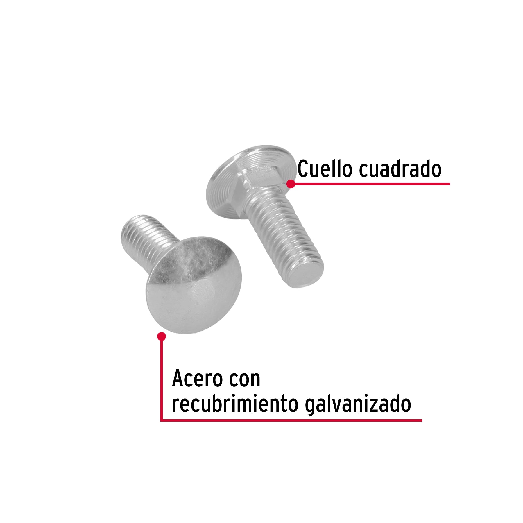 Bolsa con 50 tornillos 7/16" x 1-1/4" tipo coche, Fiero