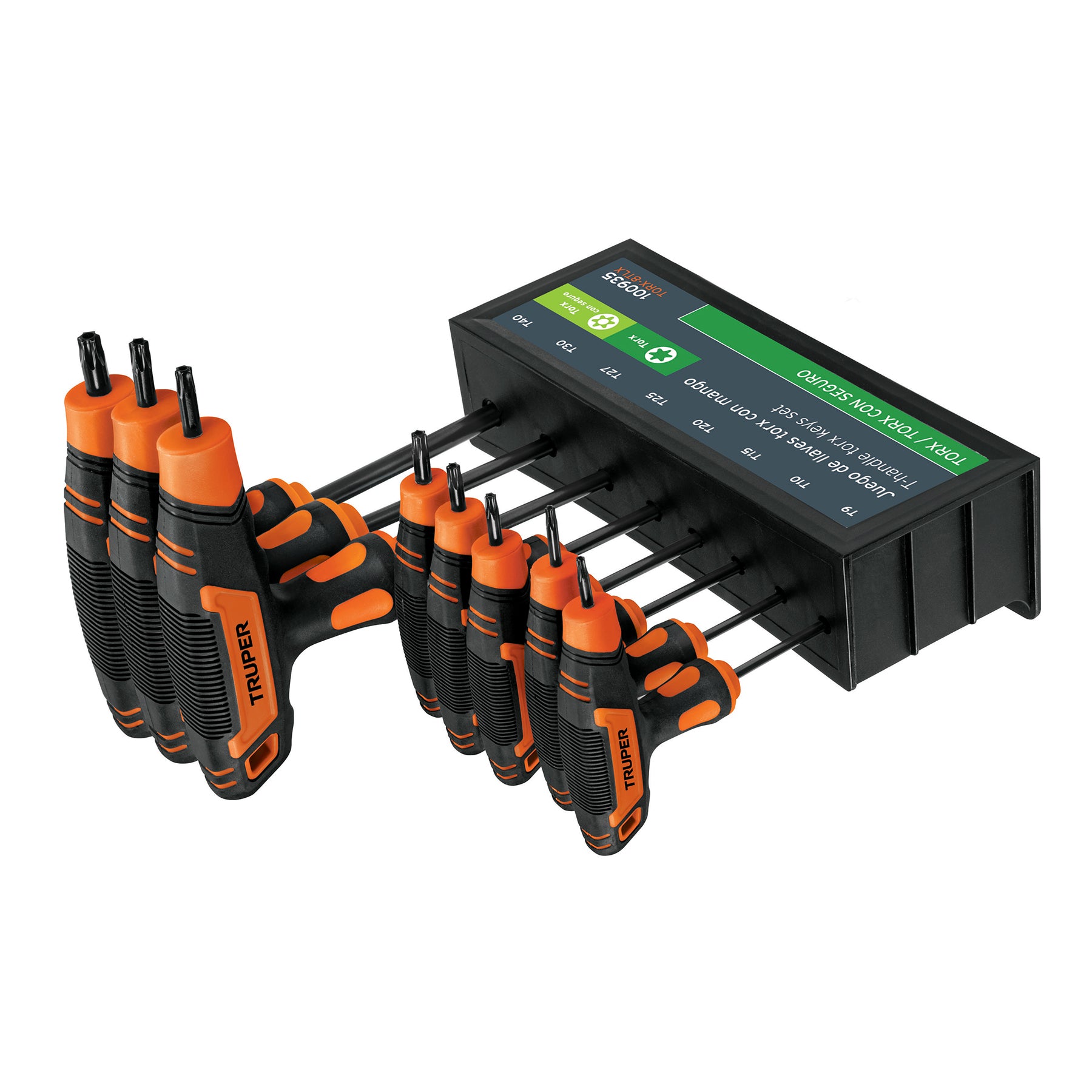Juego de 8 llaves torx extralargas con mango T, Truper
