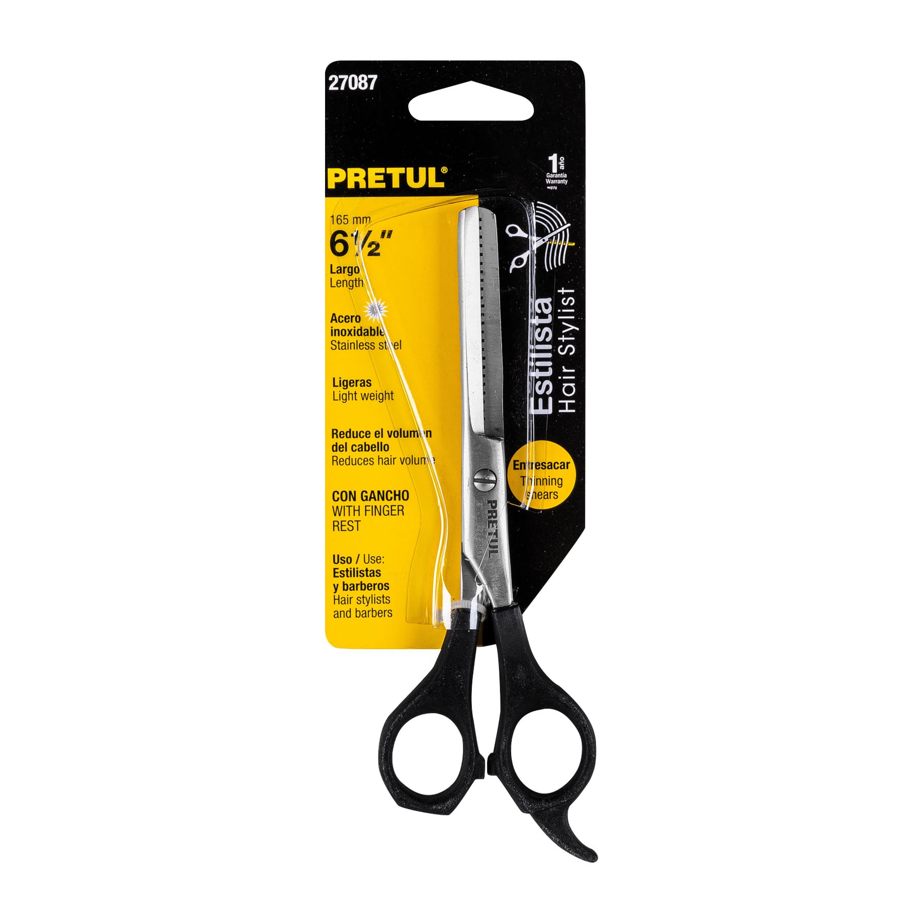 Tijera 6-1/2" acero inoxidable degrafilado, para estilista,Pretul