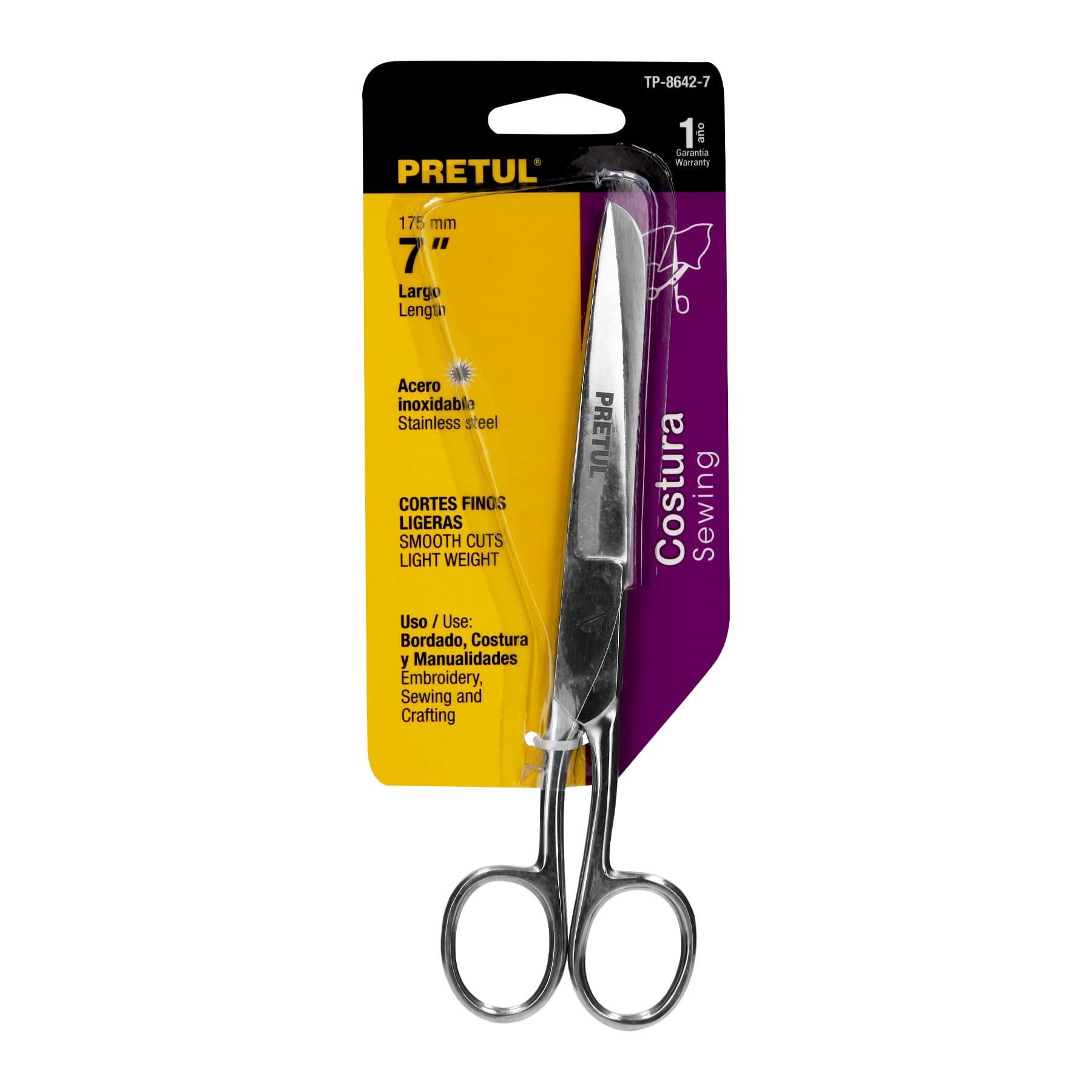 Tijera 7" de acero inoxidable para costura, Pretul