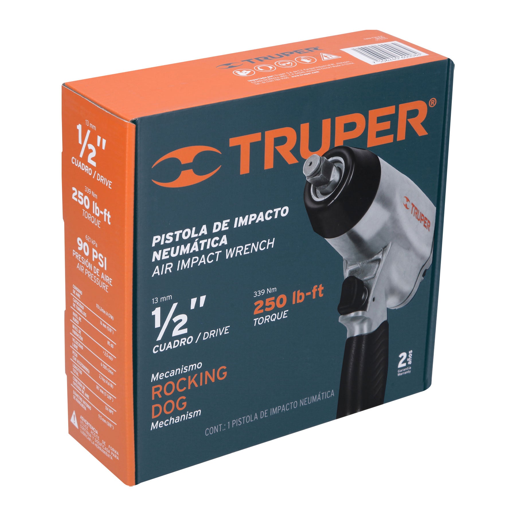 Llave (pistola) de impacto neumática 1/2", Truper