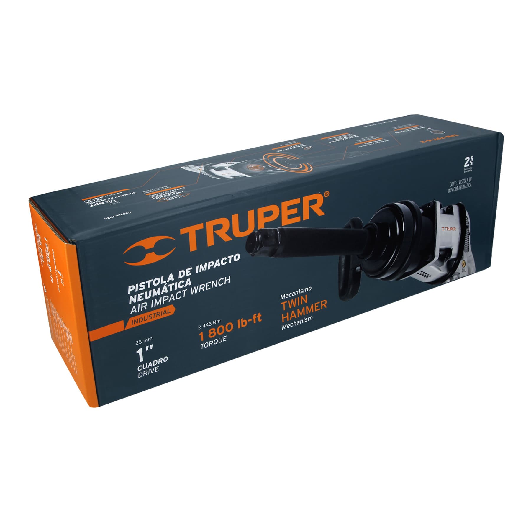 Llave (pistola) de impacto neumática 1", ind, Truper