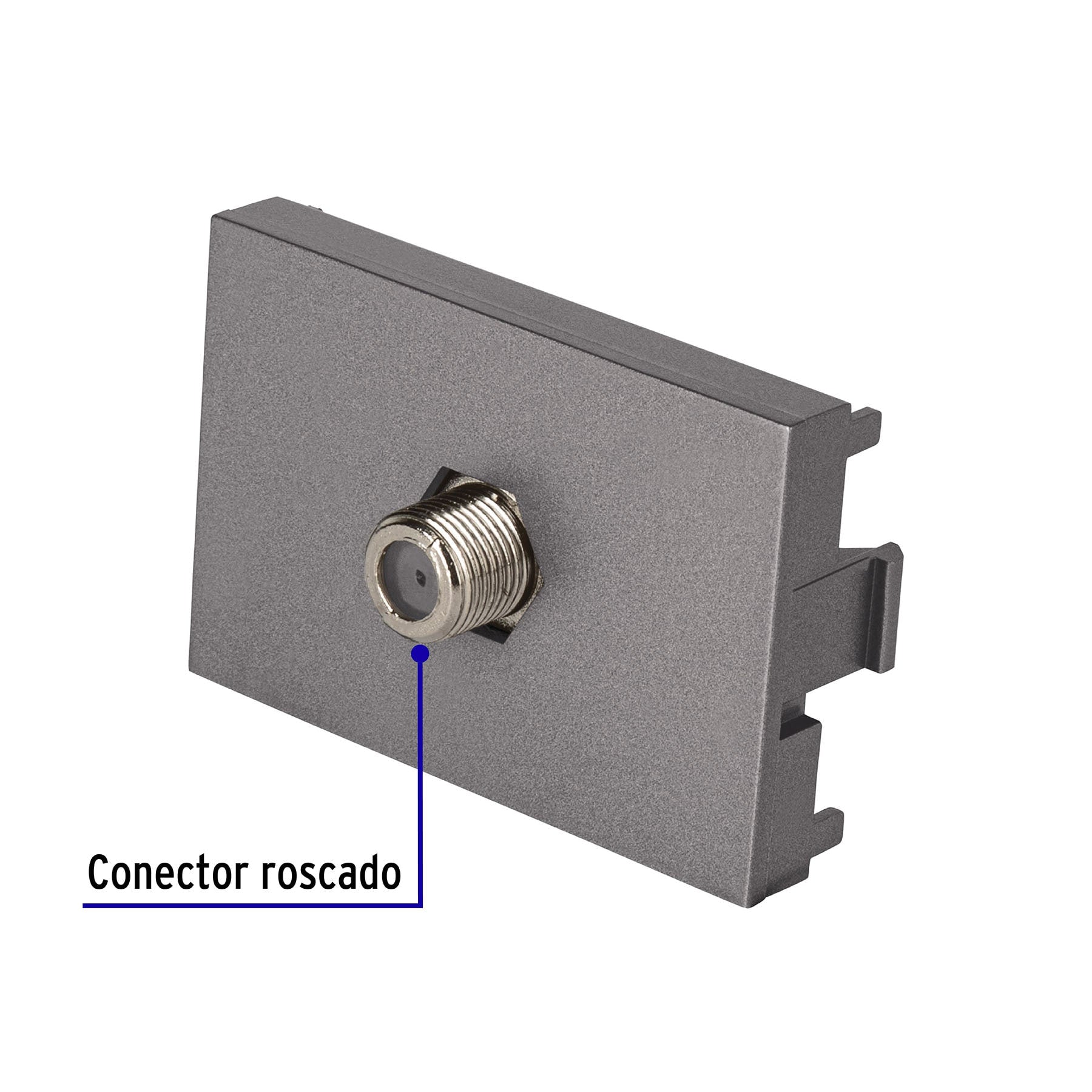 Toma de televisión acero inox de 1.5 módeloulos, línea Lisboa