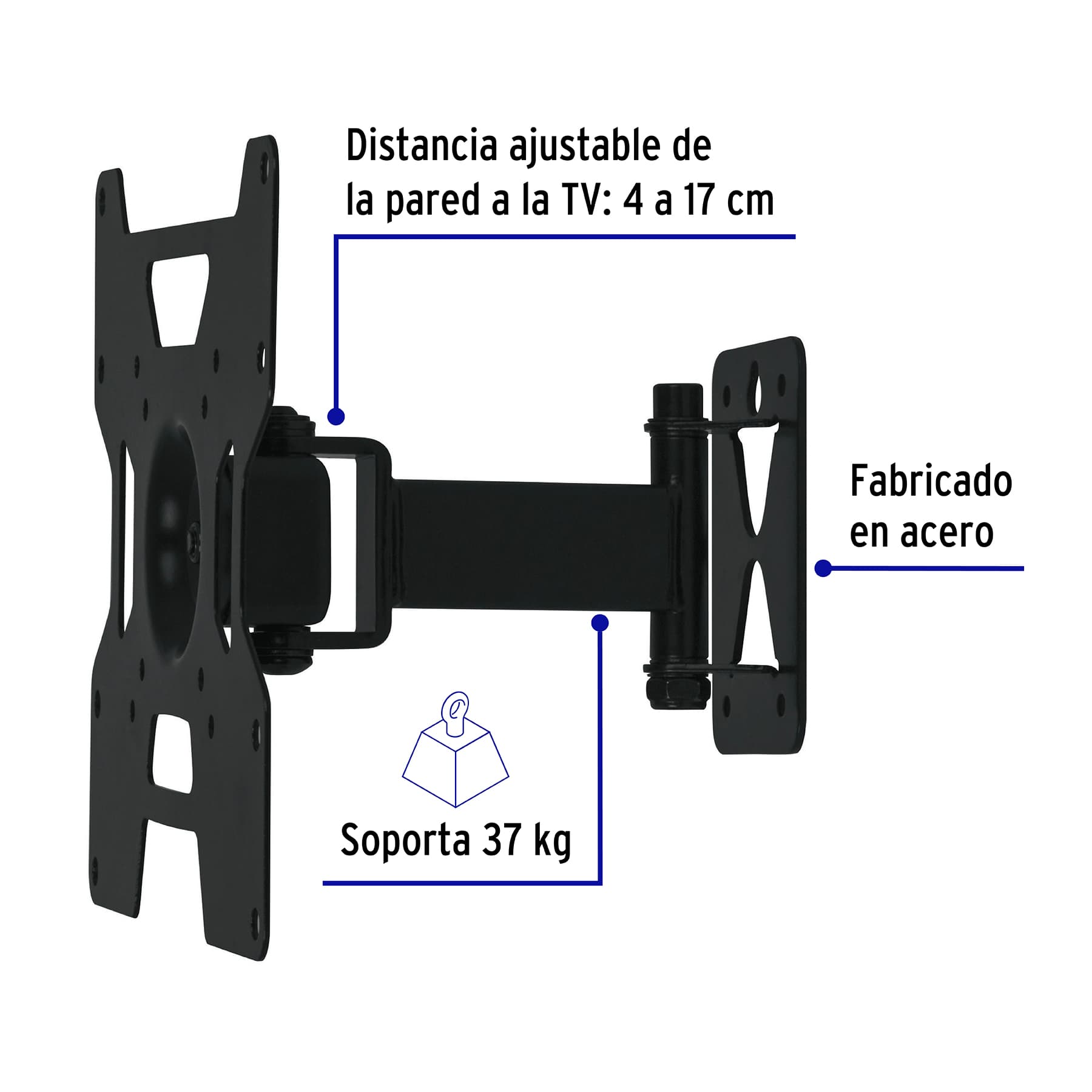 Soporte para pantallas 23" a 37" mov. angular y articulado