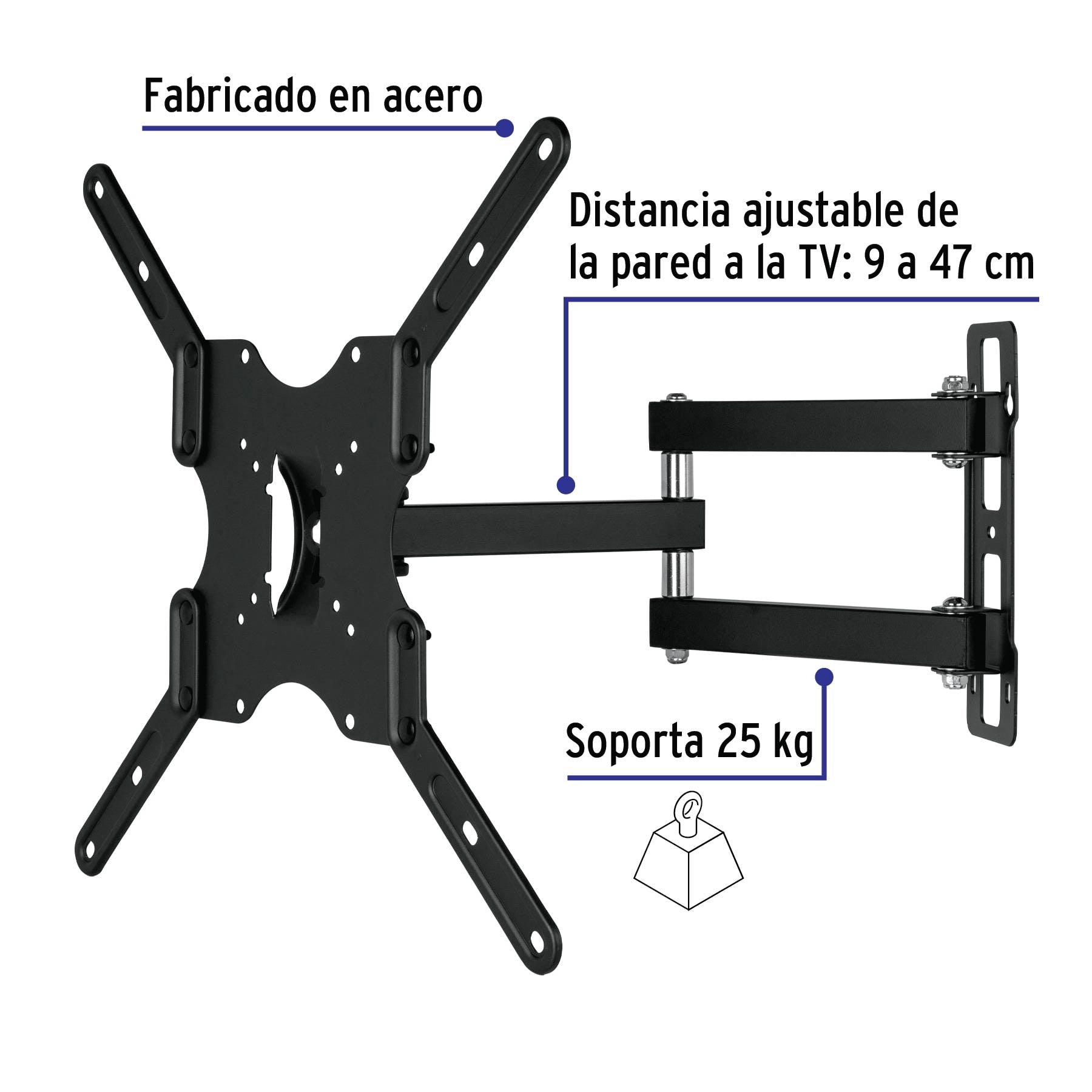 Soporte para pantallas 23" a 42" mov. angular y articulado
