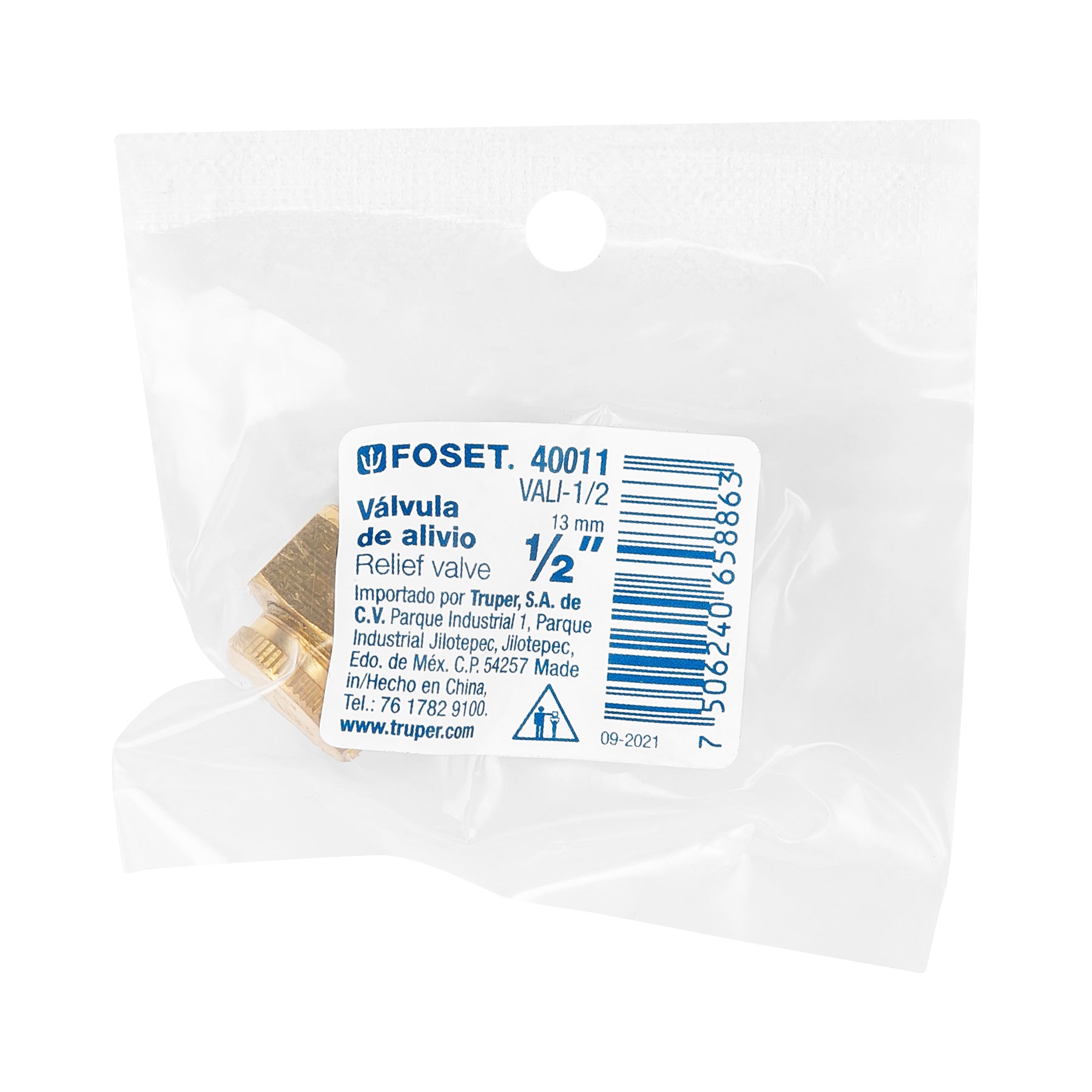 Válvula de alivio 1/2", Foset