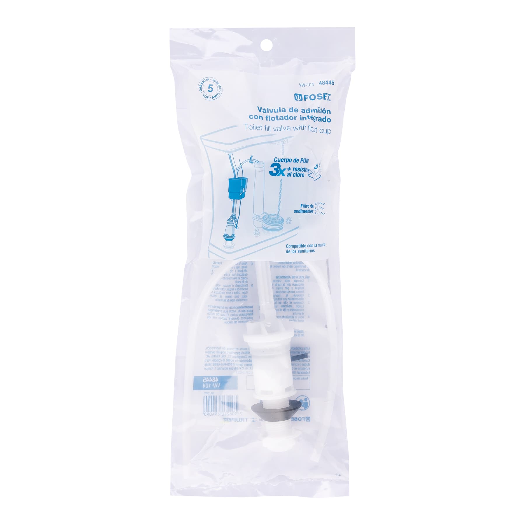 Válvula de llenado con flotador compacto,regulación con clip