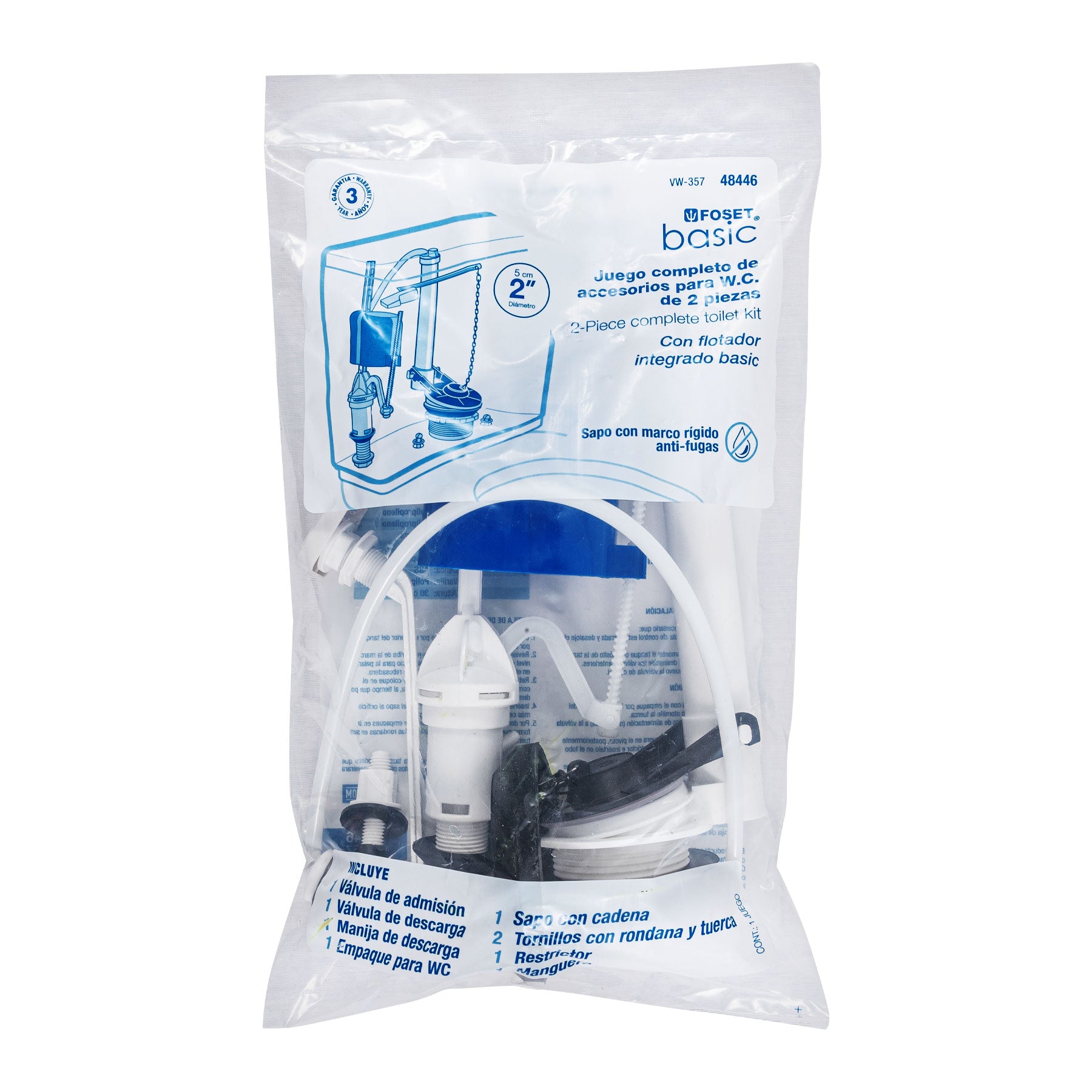 Juego de reparación para WC con válvula de flotador compacto