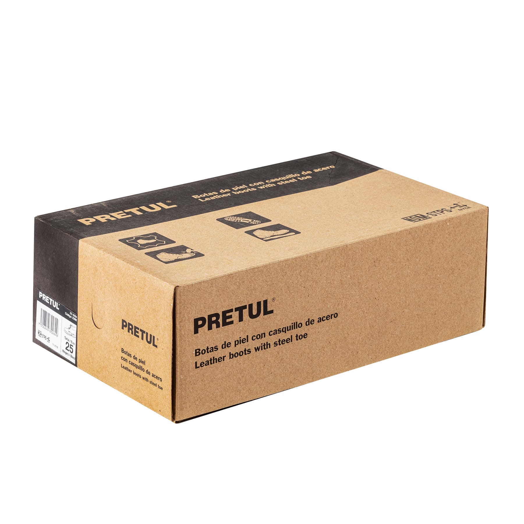 Bota de seguridad negra, #25, casquillo de poliamida, Pretul