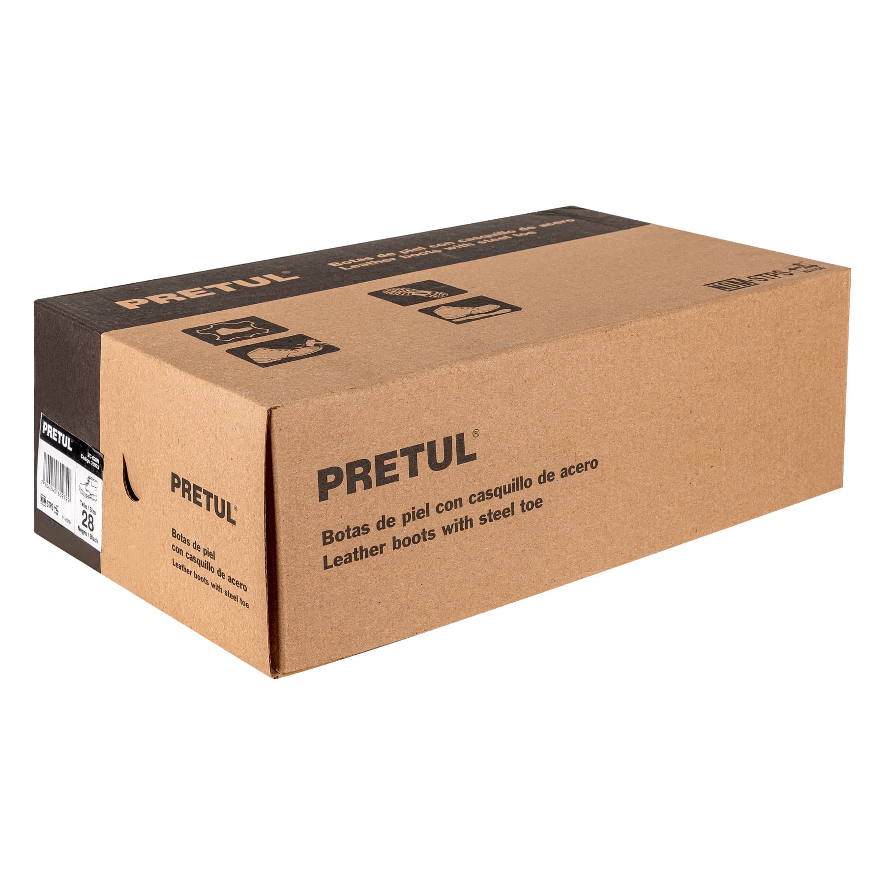 Bota de seguridad negra, #28, casquillo de poliamida, Pretul