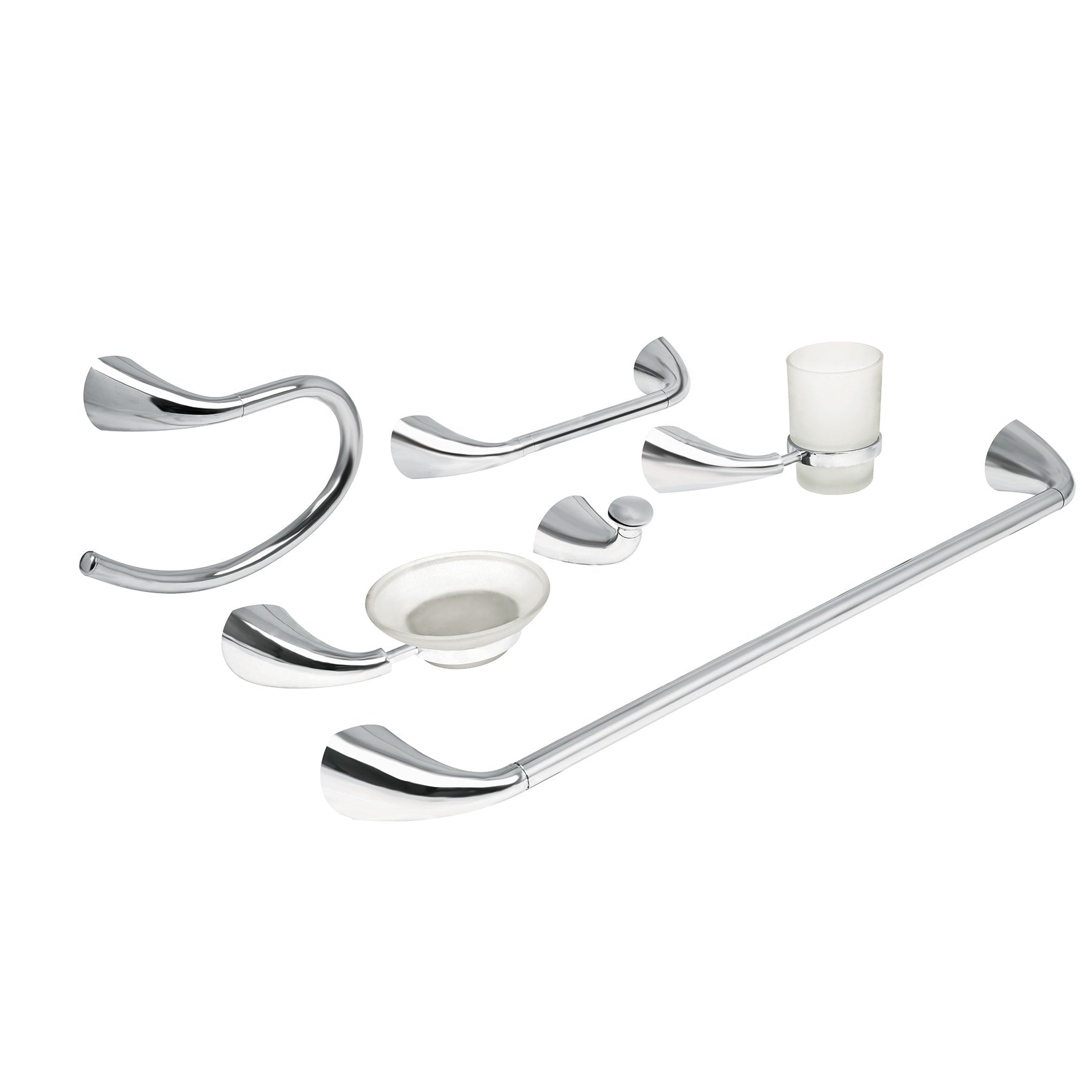Juego de 6 accesorios para baño metálicos AERO, Foset, AEA-7000, 49640