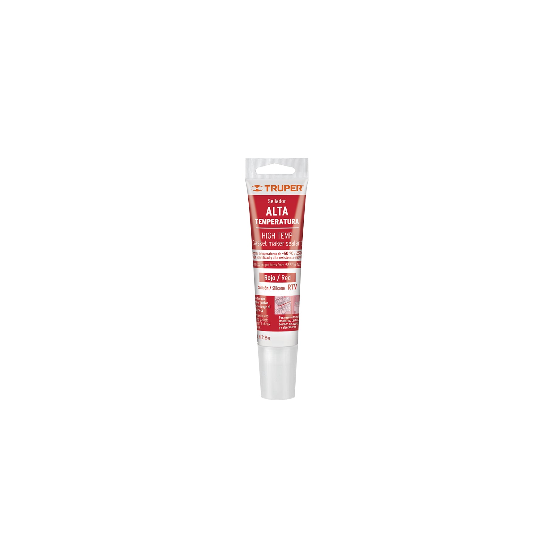 Sellador de silicón rojo para altas temperaturas, 85 g