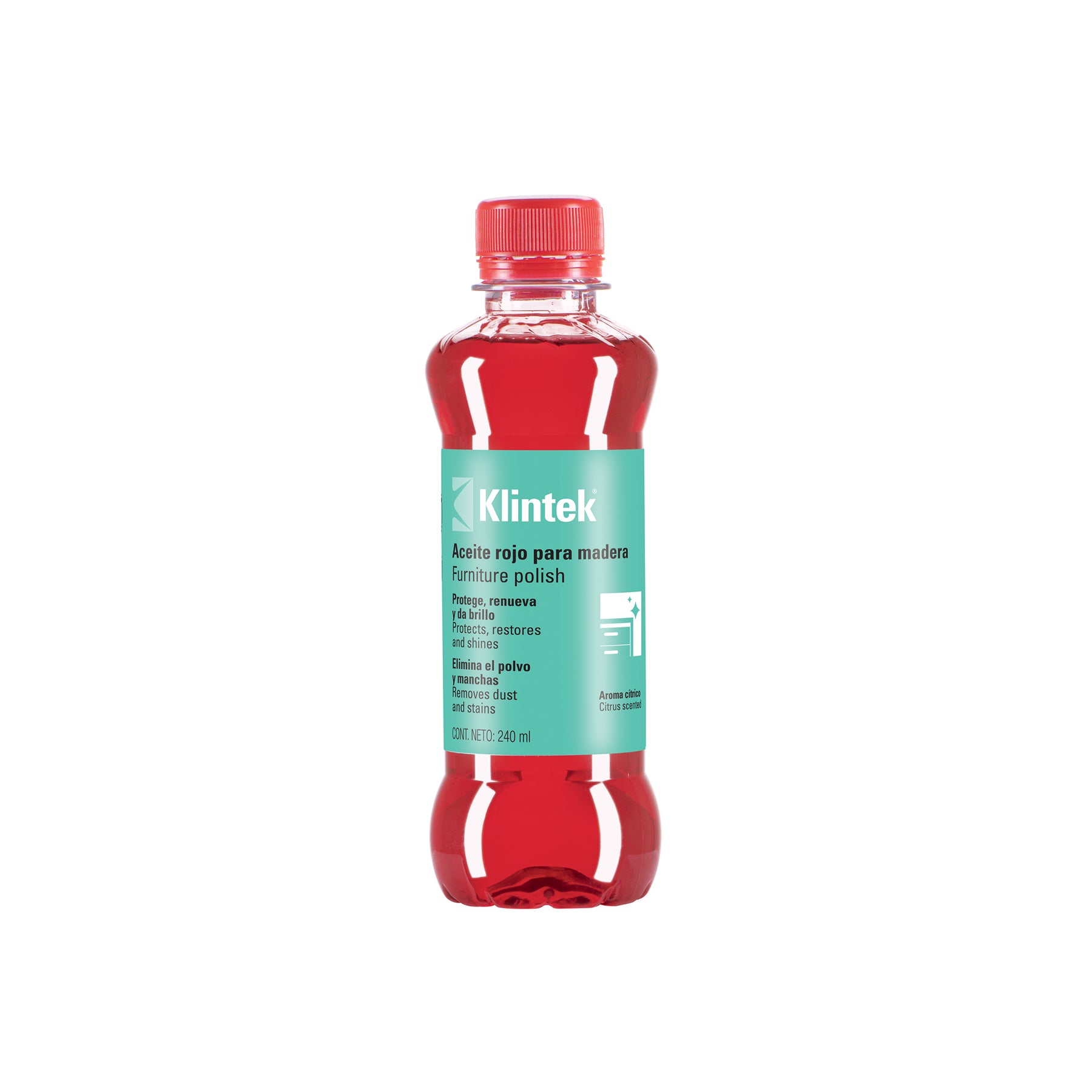 Aceite rojo para muebles, 240 ml, Klintek