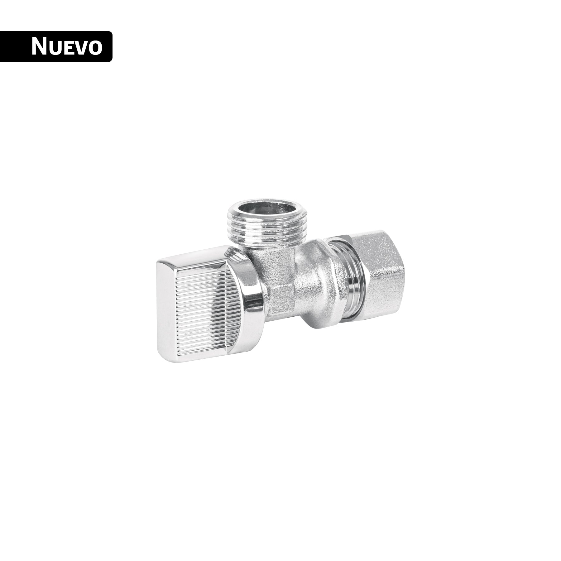 Llave angular 1/2", 1/4 de vuelta, barrilito, BASIC, Foset, ANG-01BP, 45399