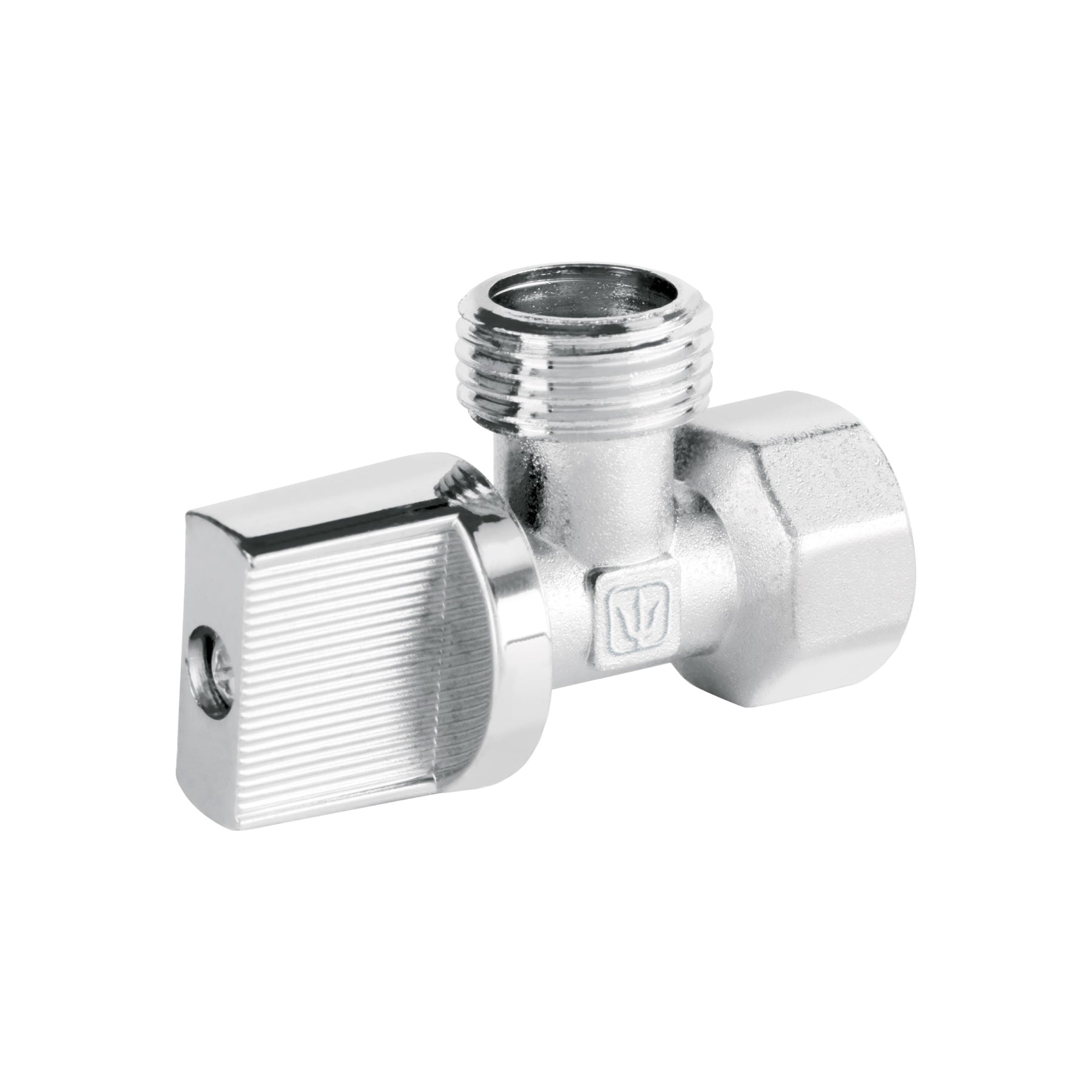 Llave angular 1/2", 1/4 de vuelta, roscable, blíster, BASIC, Foset, ANG-07BL, 48286