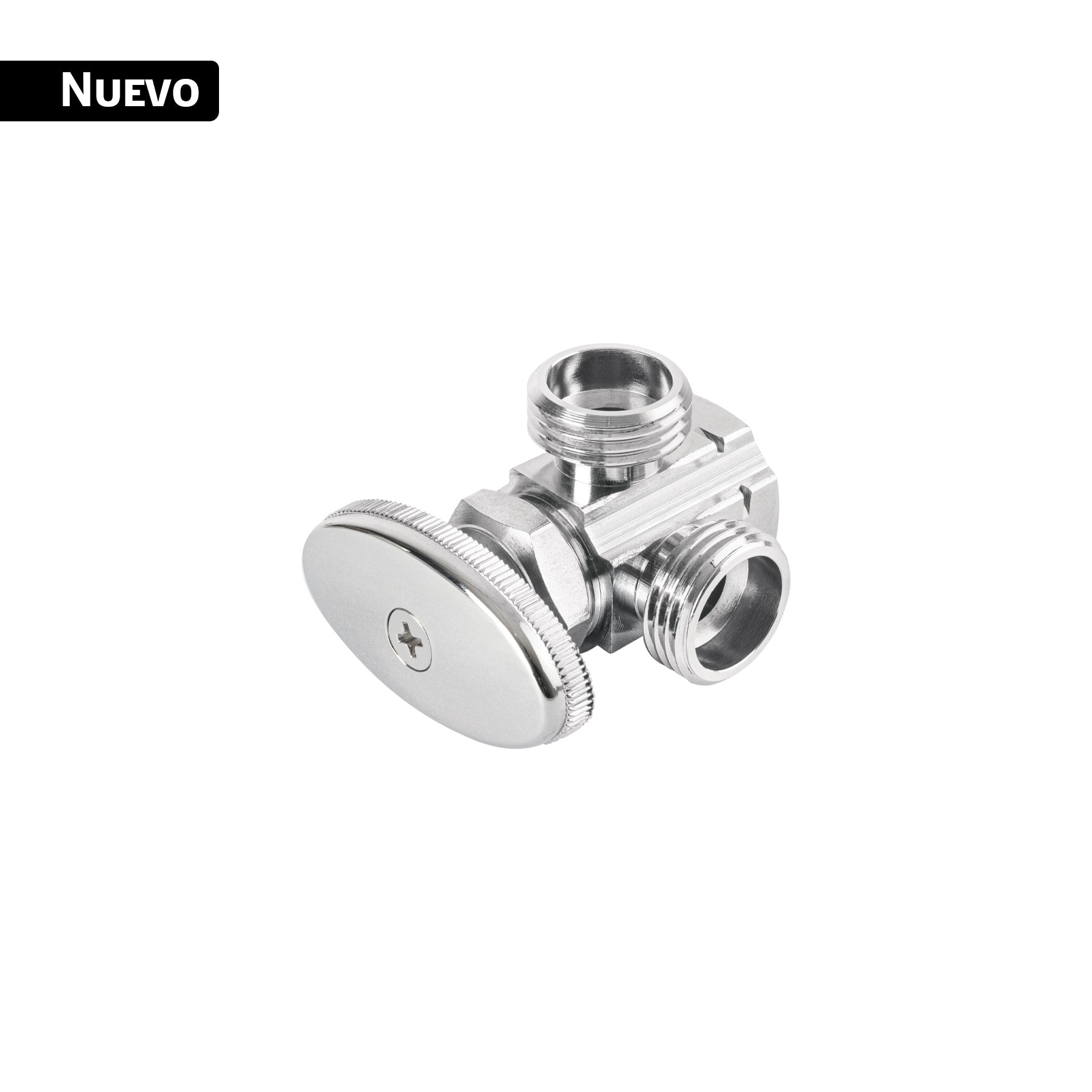 Llave angular 1/2"x doble salida 1/2", Foset