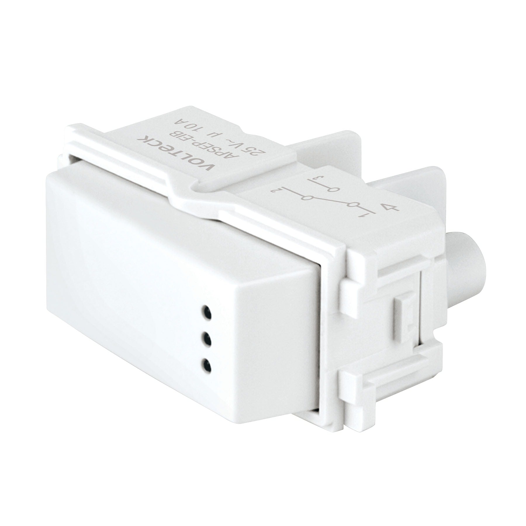 Interruptor de 3 vías con luz piloto, línea Italiana, blanco, Volteck, APSEP-EIB, 48054
