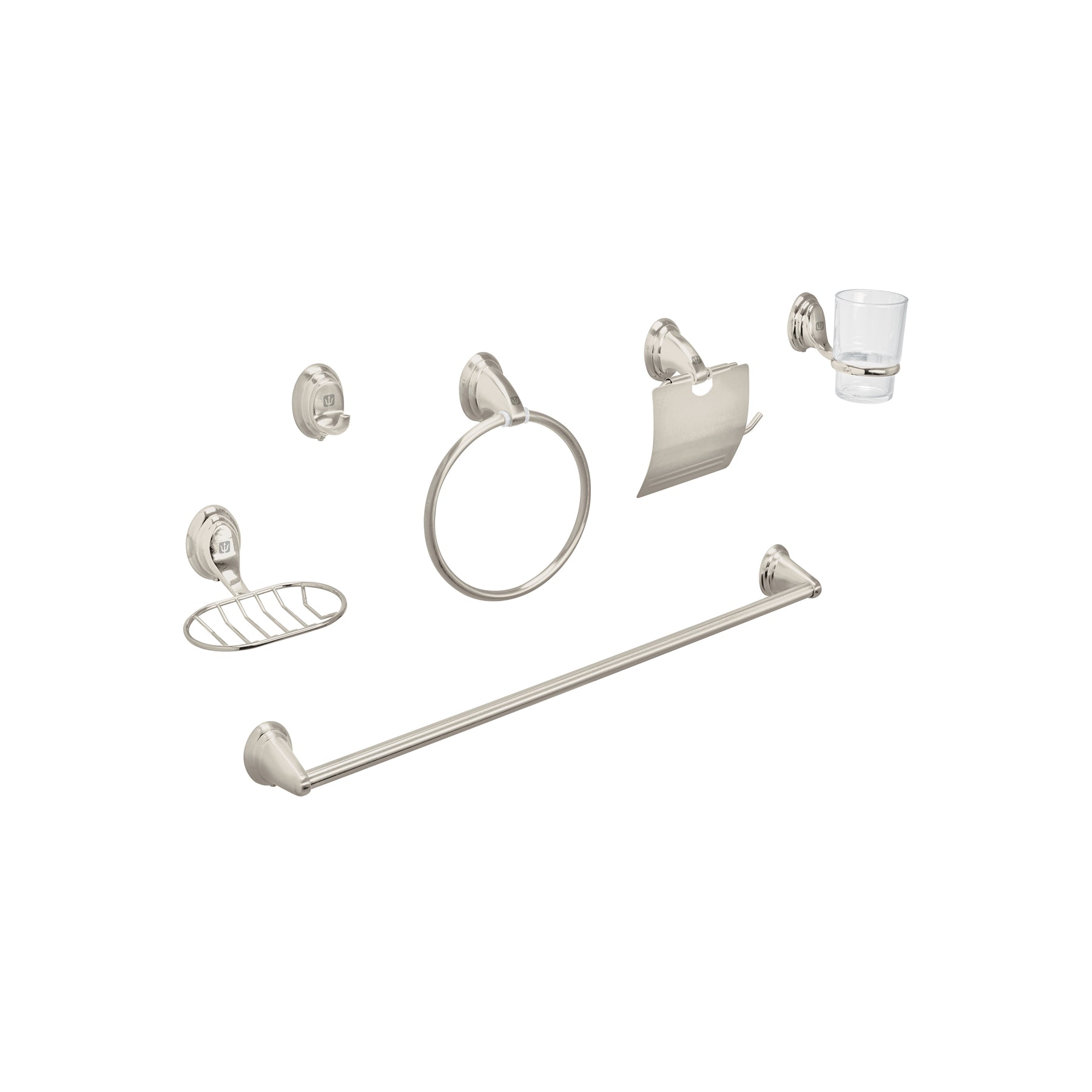 Juego de 6 accesorios para baño, níquel satín AQUA, Foset, AQA-4003N, 49162