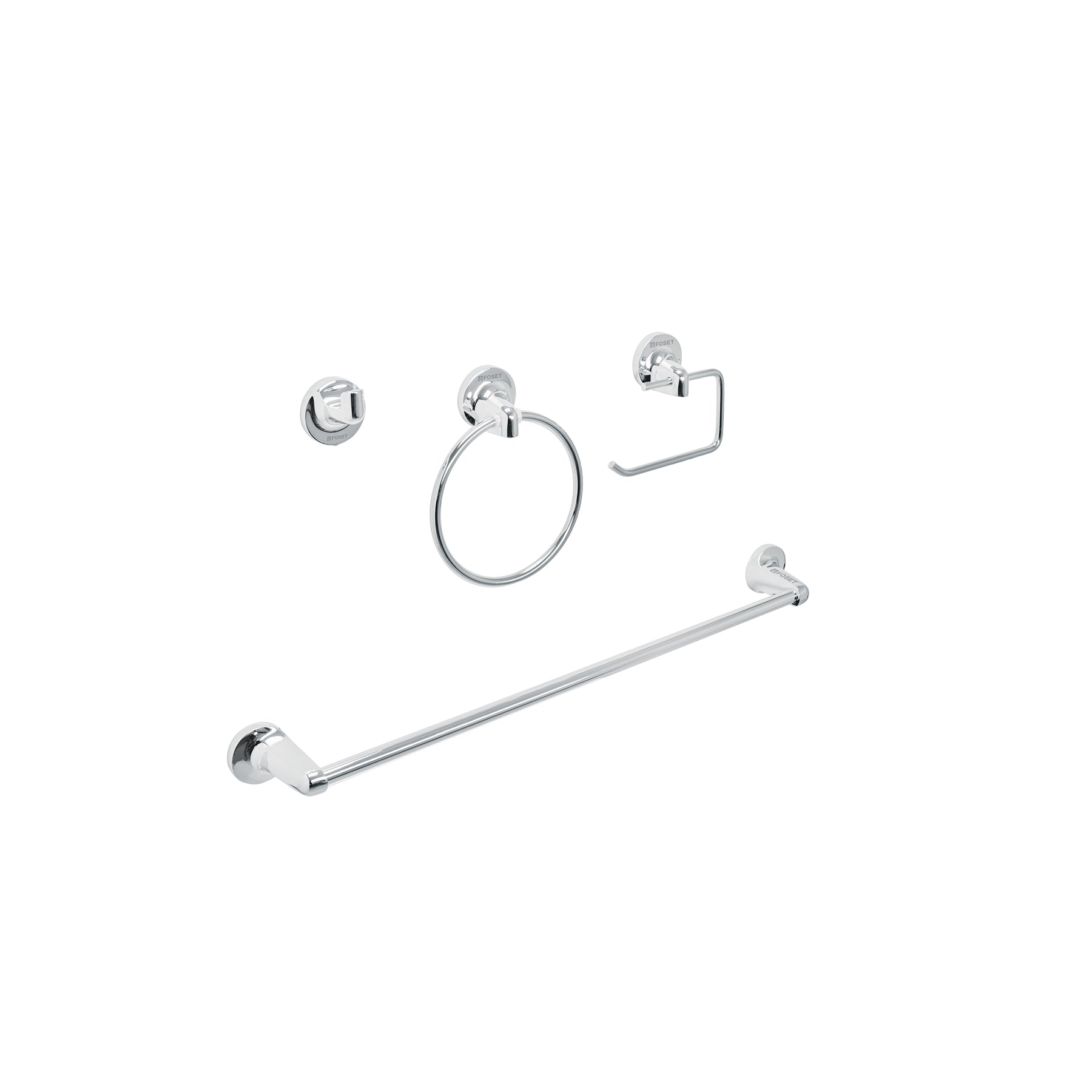 Juego de 4 accesorios para baño, cromo AQUA, Foset, AQA-4004, 49164