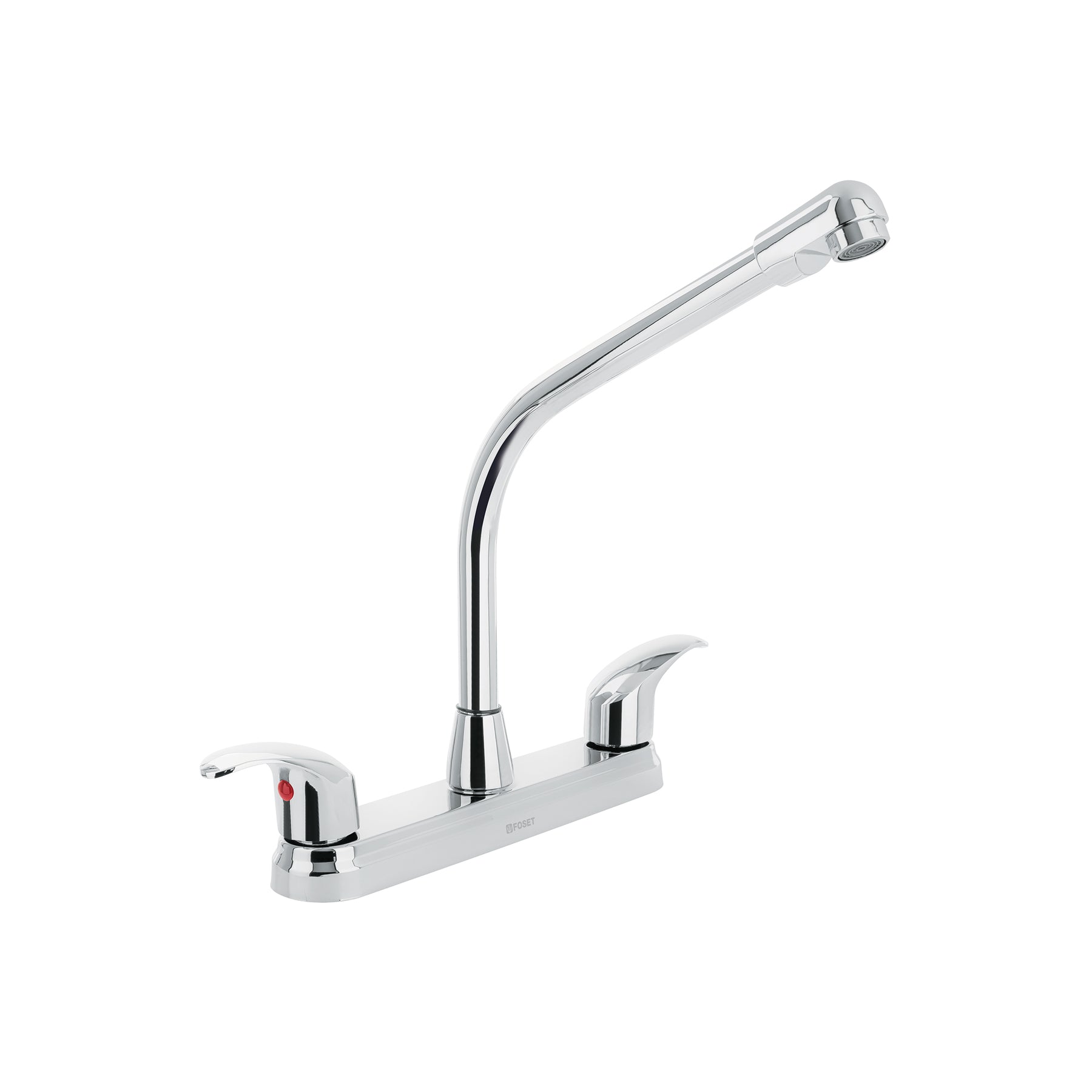 Mezcladora fregadero 8" cromo, cuello cobra, palanca, AQUA, Foset, AQF-90, 45627