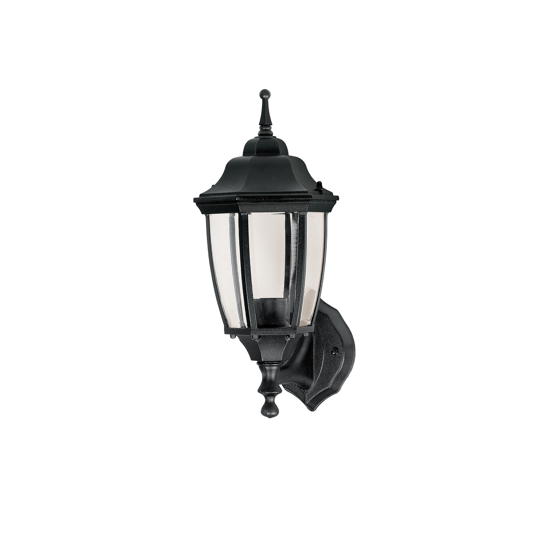 Arbotante tipo farol tradicional soportado para exterior, negro