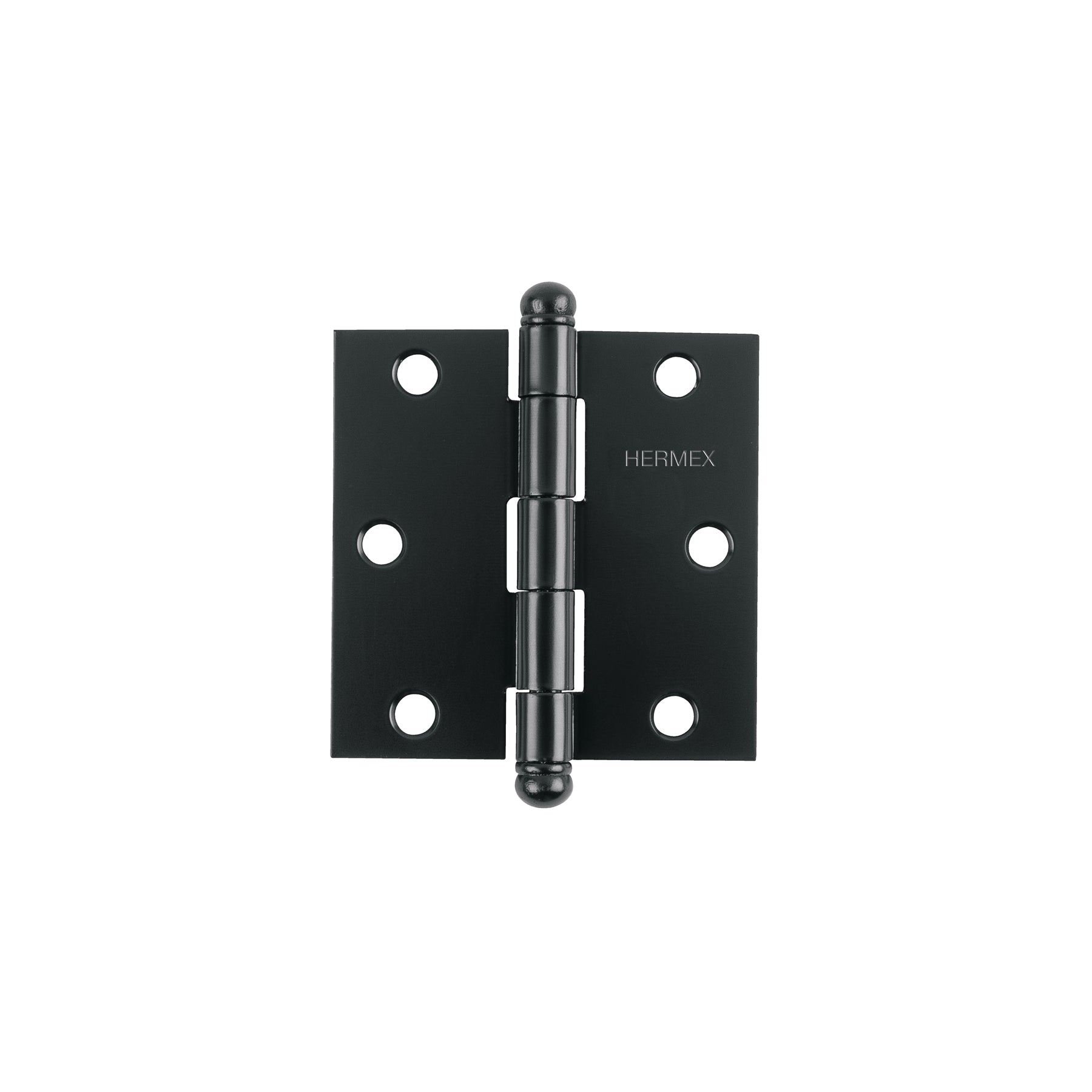 Bisagra cuadrada 3", negro mate, cabeza redonda, Hermex, BC-306R, 46919