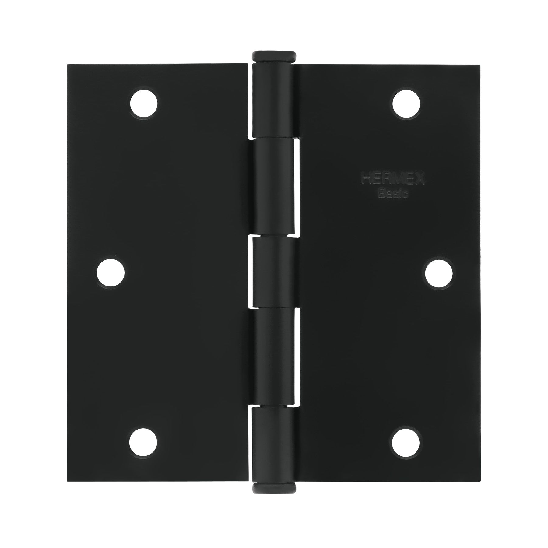 Bisagra cuadrada 3-1/2", negro mate, cabeza plana, BASIC, Hermex, BC-356PP, 27135