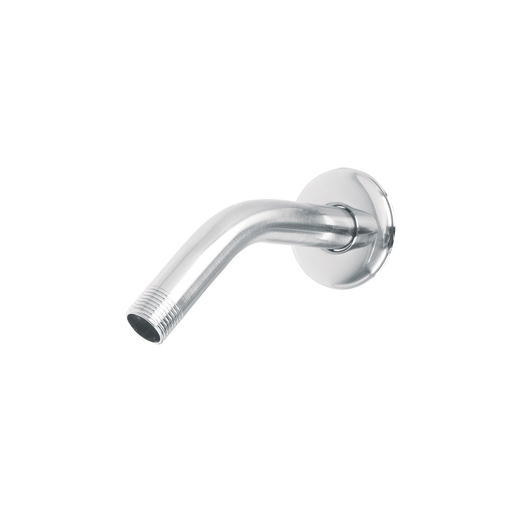 Brazo de acero cromado y chapetón de acero inox para regadera