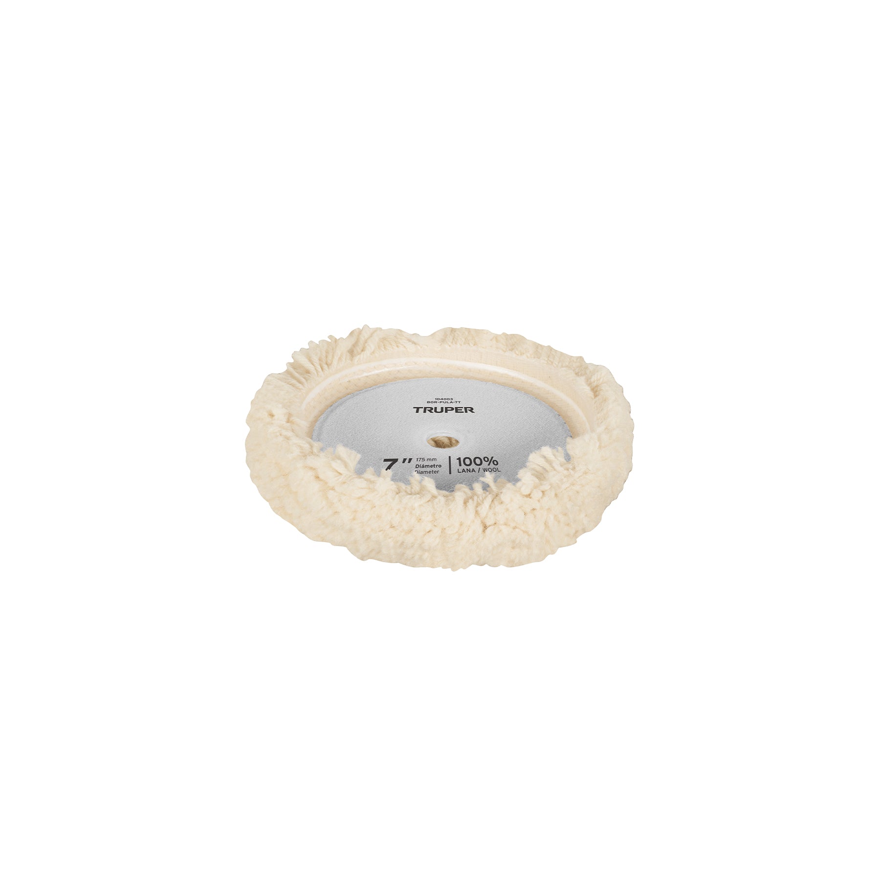 Borla p/pulir de lana trenzada de 8" hook<(>&<)>loop, TRUPER