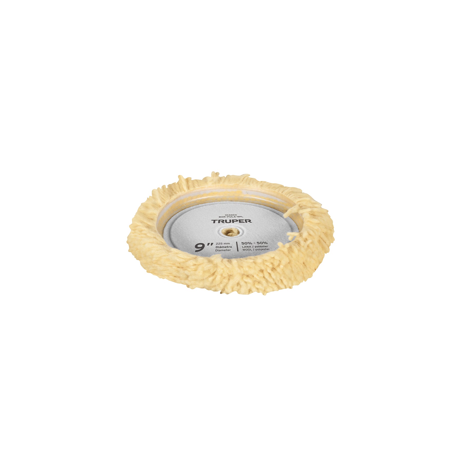 Borla p/pulir 50% lana/50% poliéster de 9" hook<(>&<)>loop,