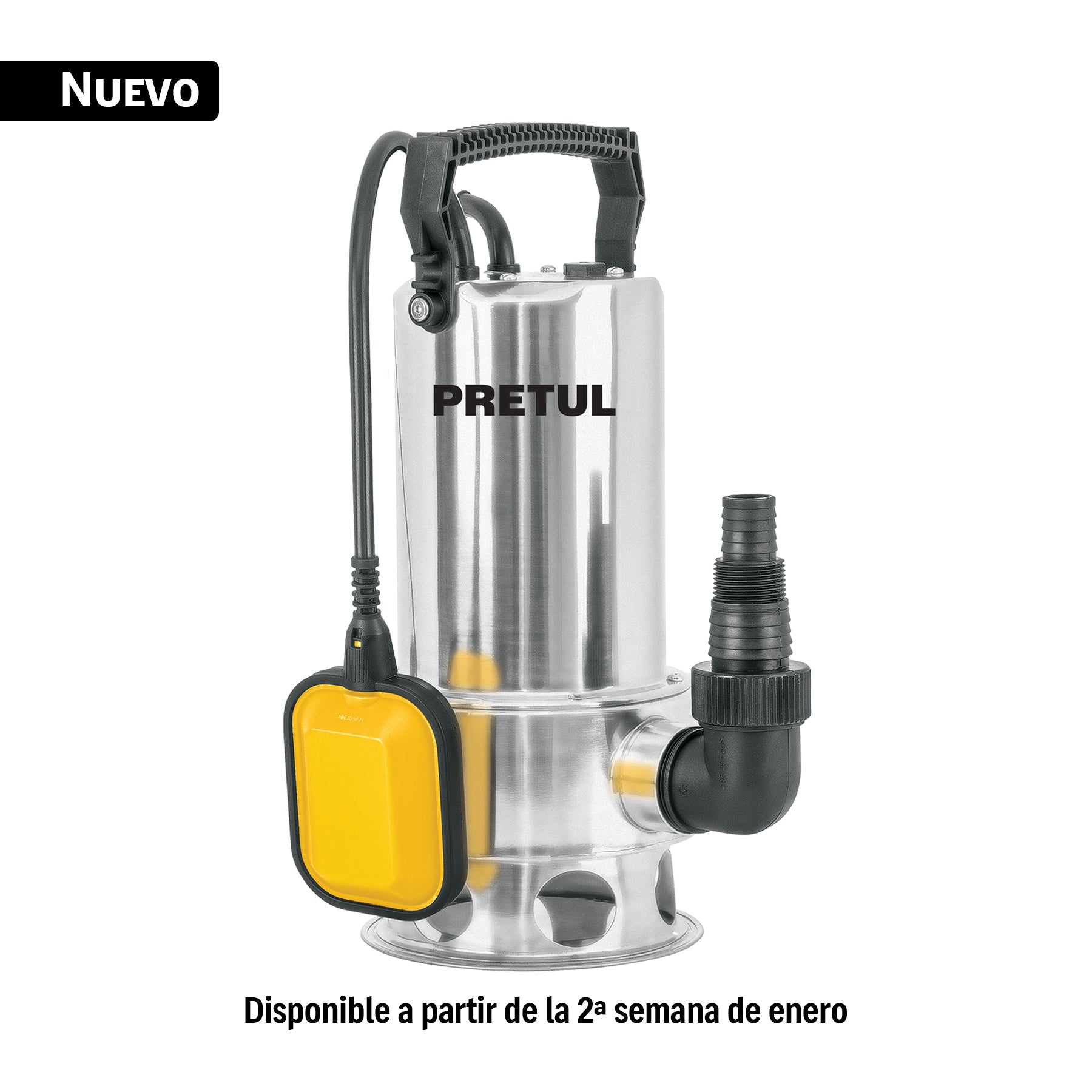 Bomba sumergible acero inoxidable,agua sucia,1-1/2HP, PRETUL