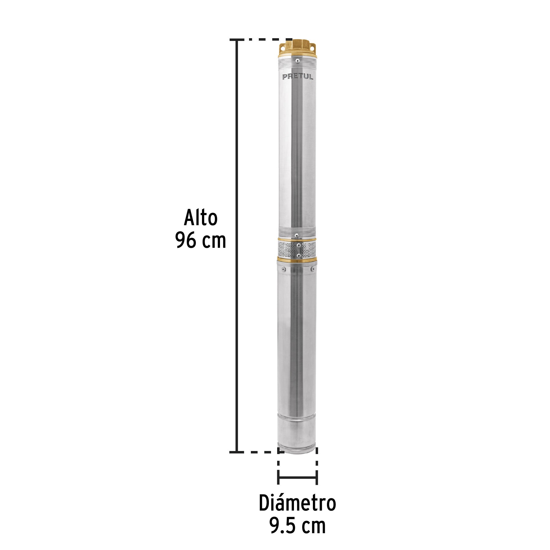 Bomba sumergible tipo bala, 2HP, uso agrícola, Pretul