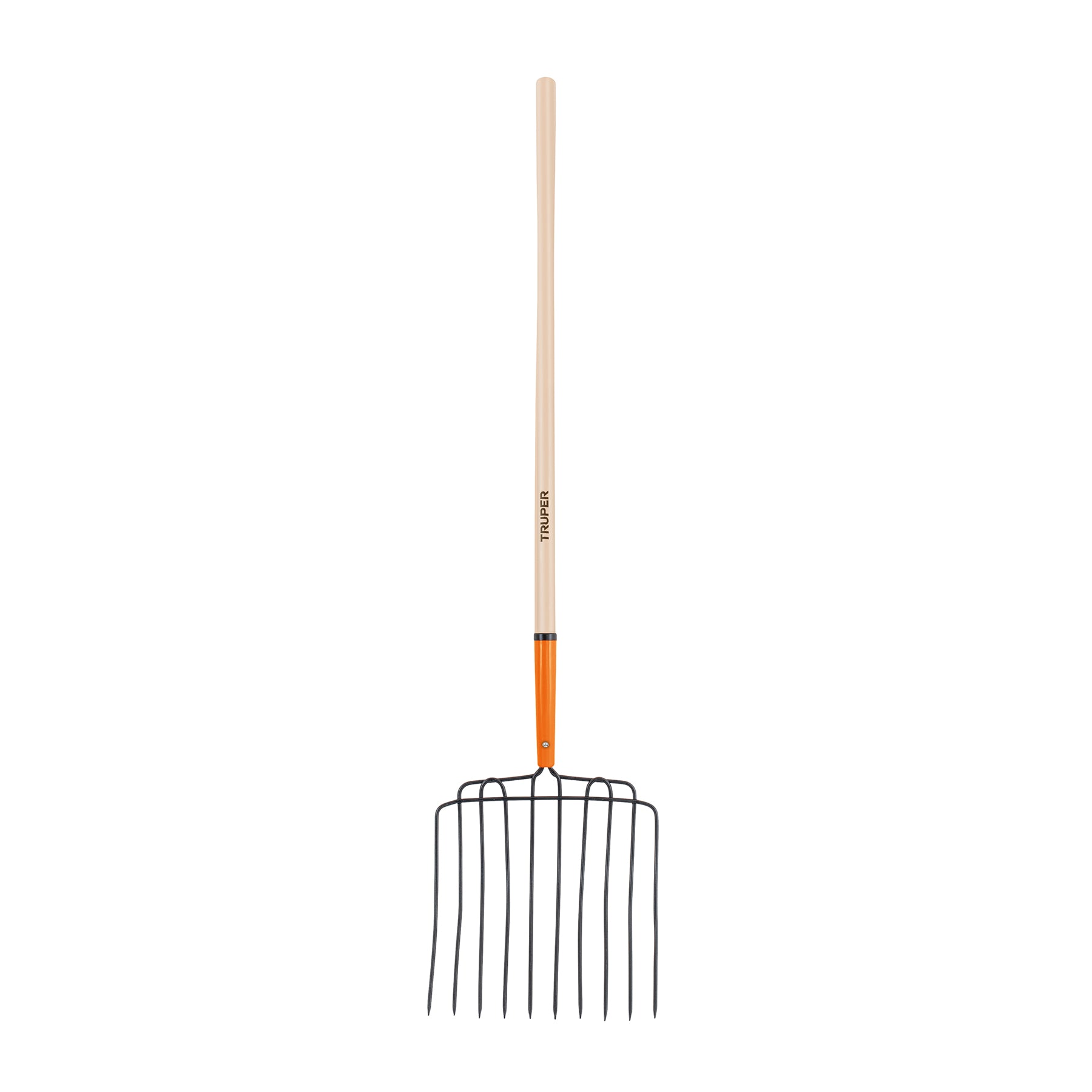 Bieldo para estiércol 10 dientes, mango largo 48", cab/soldada