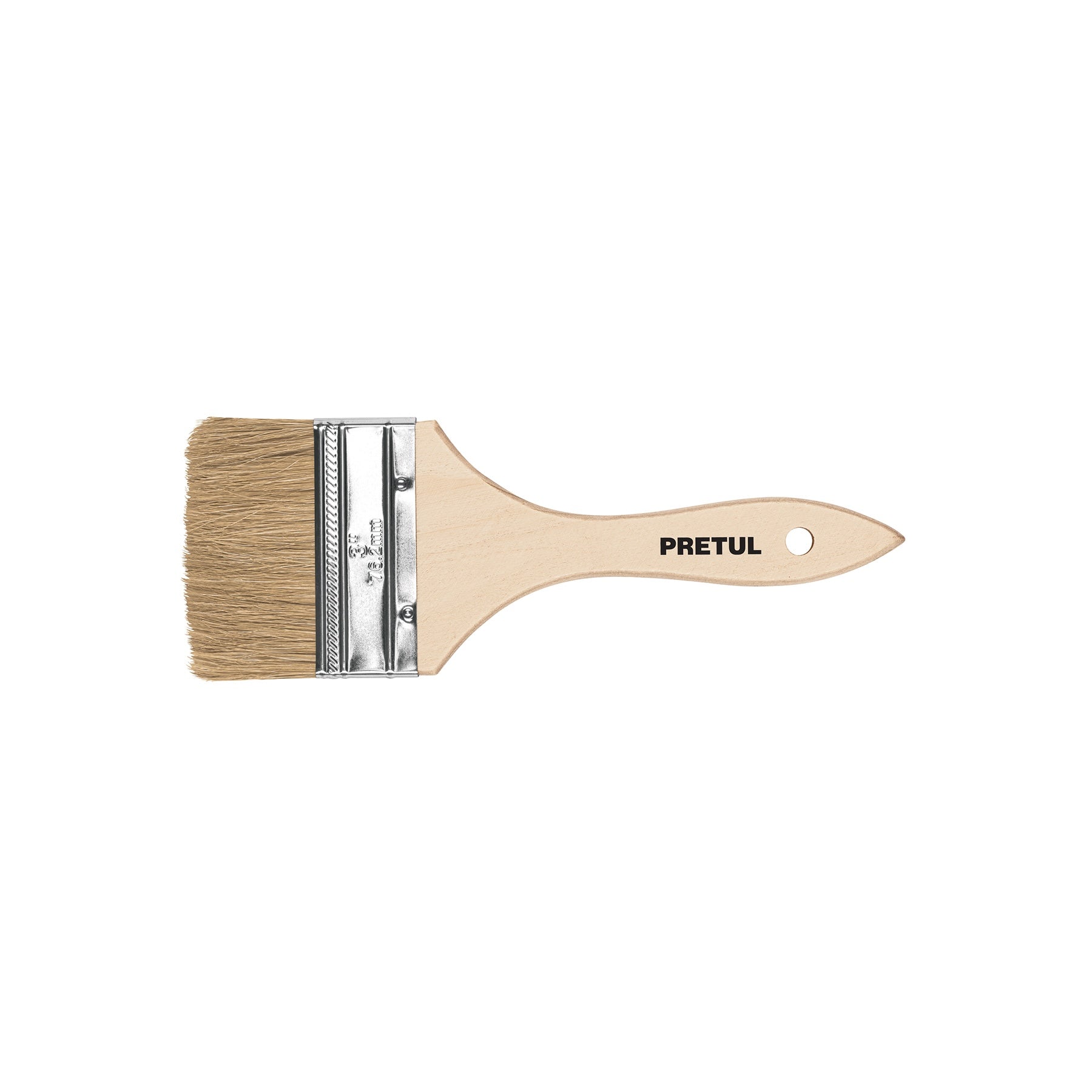 Brocha uso general de 3" con mango de madera, Pretul
