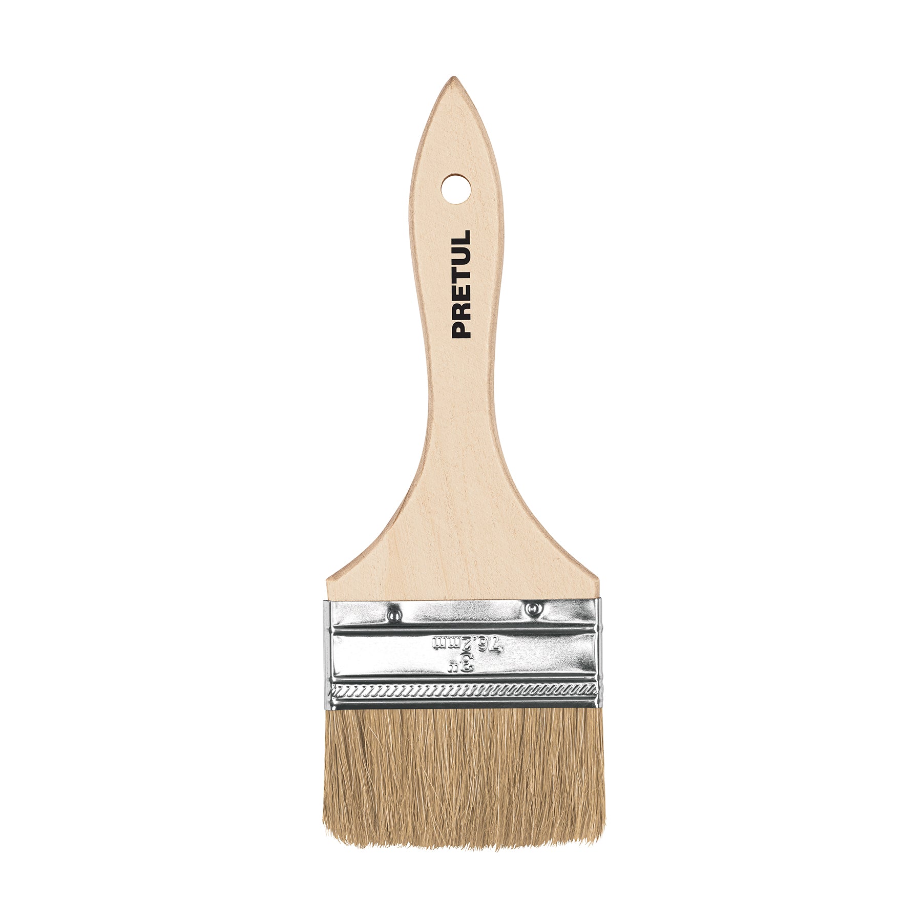 Brocha uso general de 3" con mango de madera, Pretul