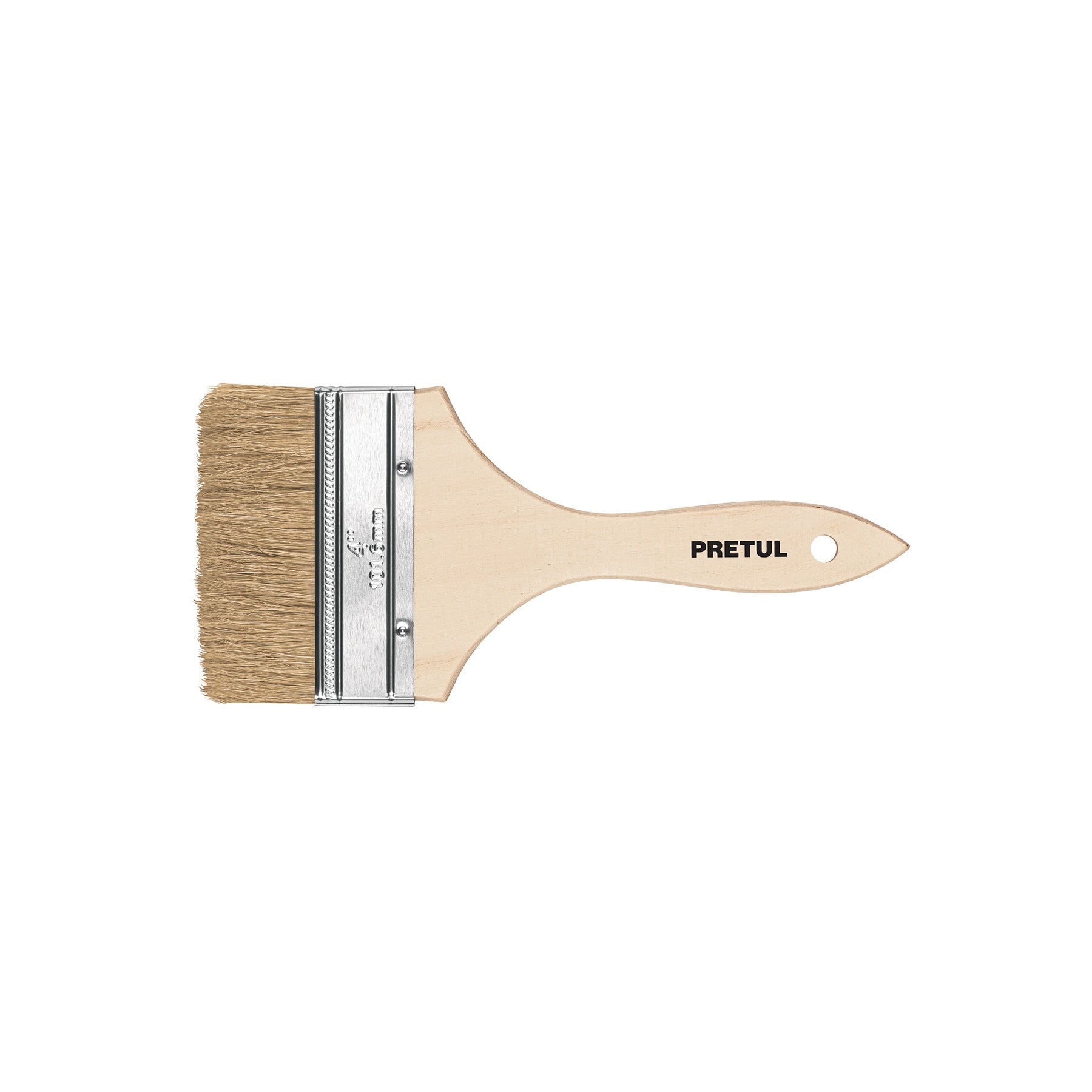 Brocha uso general de 4" con mango de madera, Pretul