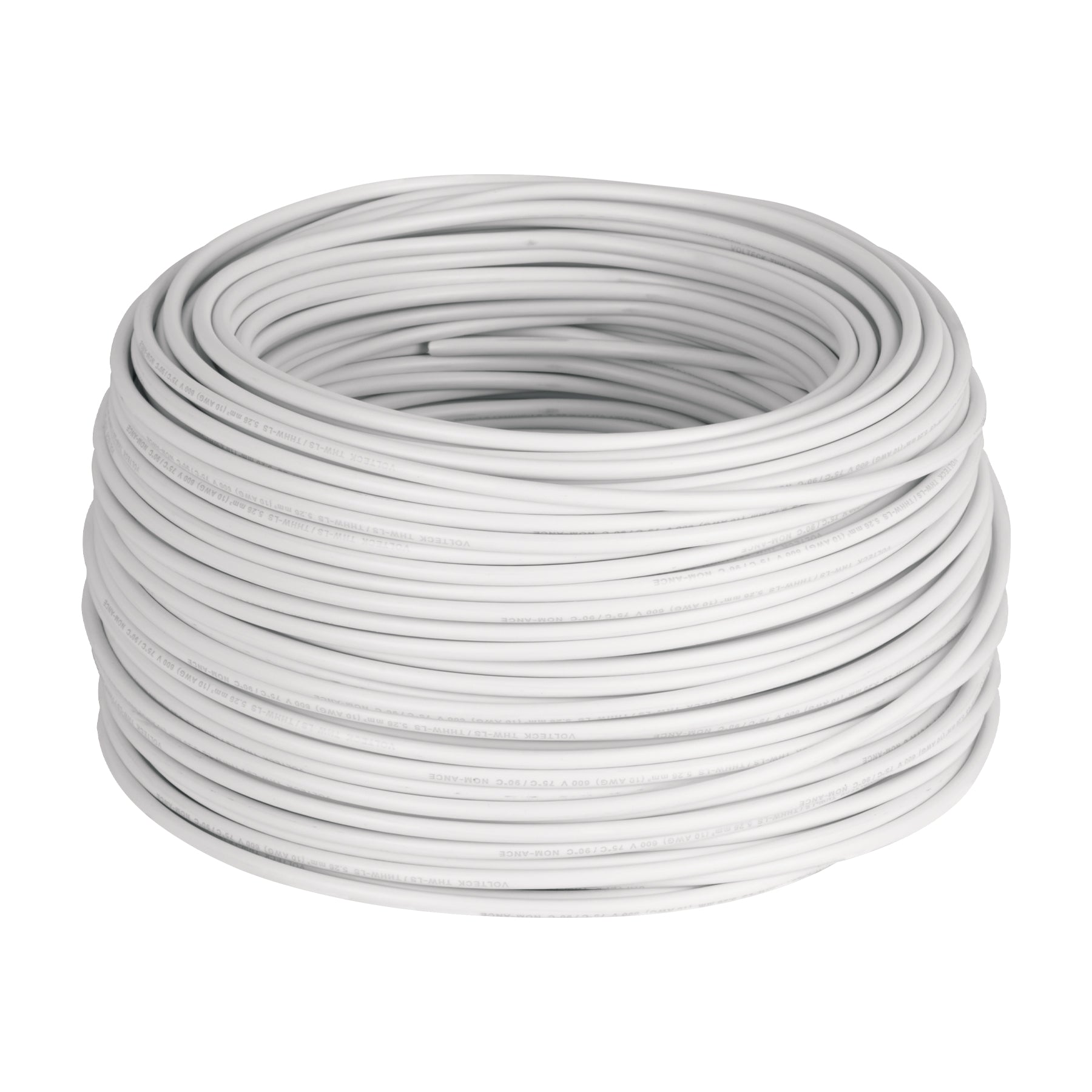 Rollo de 100 m de cable THHW-LS 10 AWG blanco, Volteck, CAB-10B, 46055