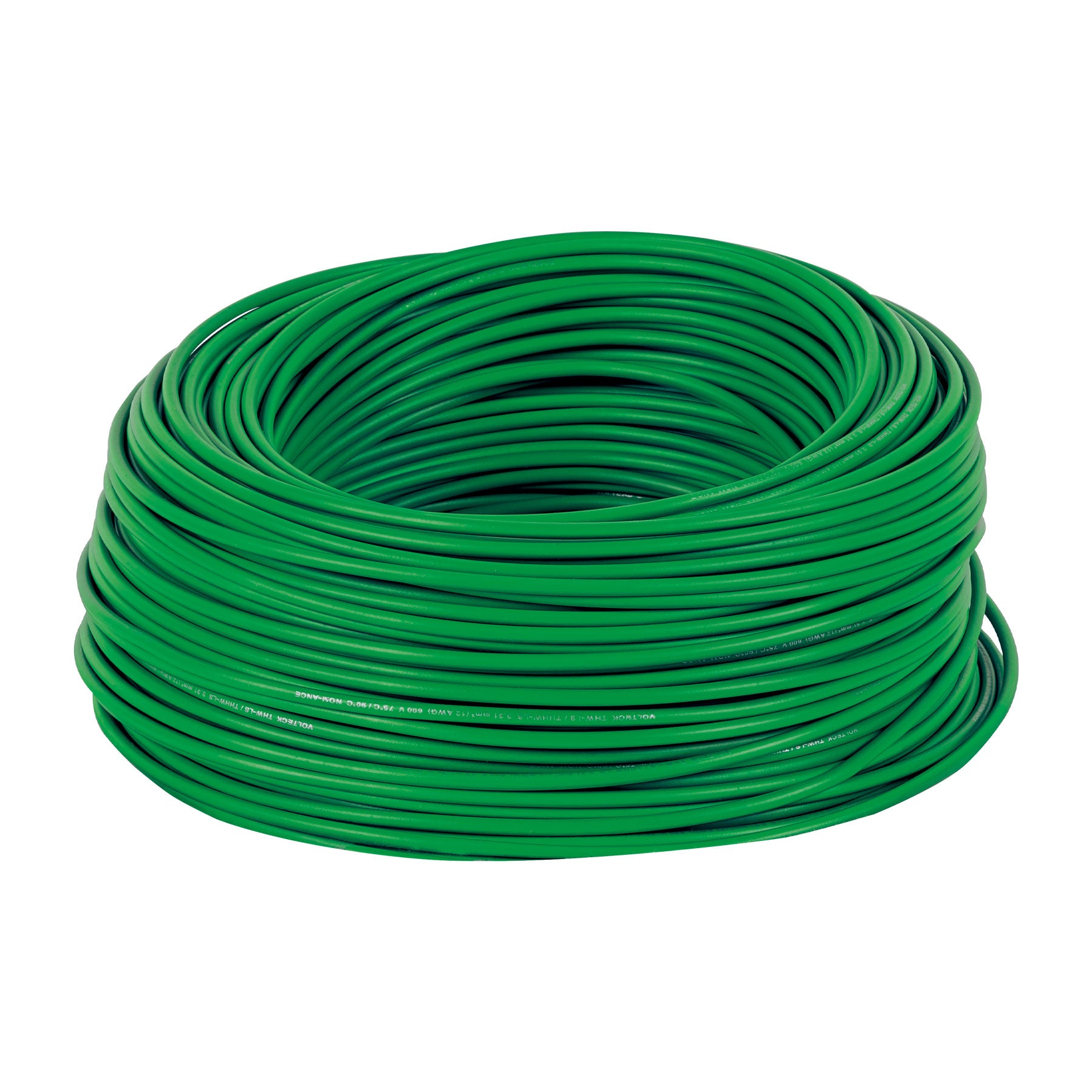 Rollo de 100 m de cable THHW-LS 12 AWG verde, Volteck, CAB-12V, 46064