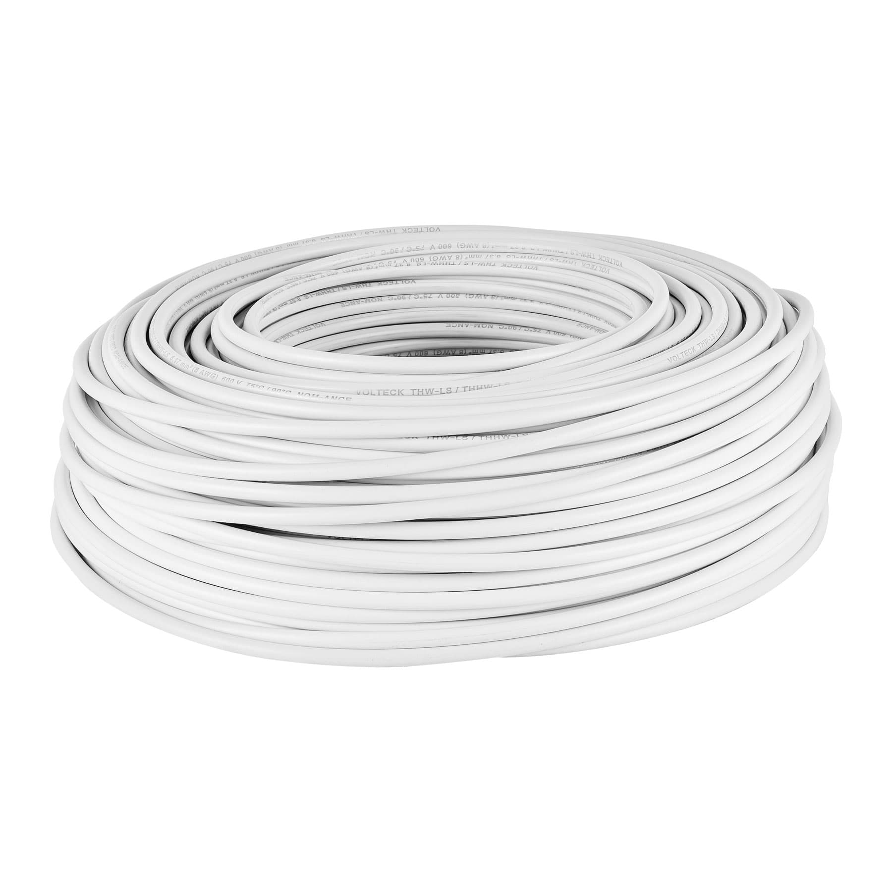Rollo de 100 m de cable THHW-LS 8 AWG blanco, Volteck, CAB-8B, 46054