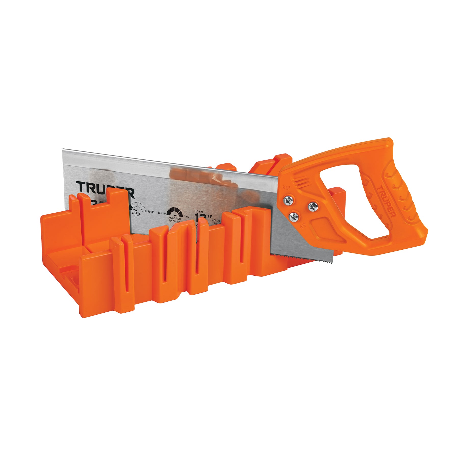 Caja de inglete con serrucho de costilla 12", Truper